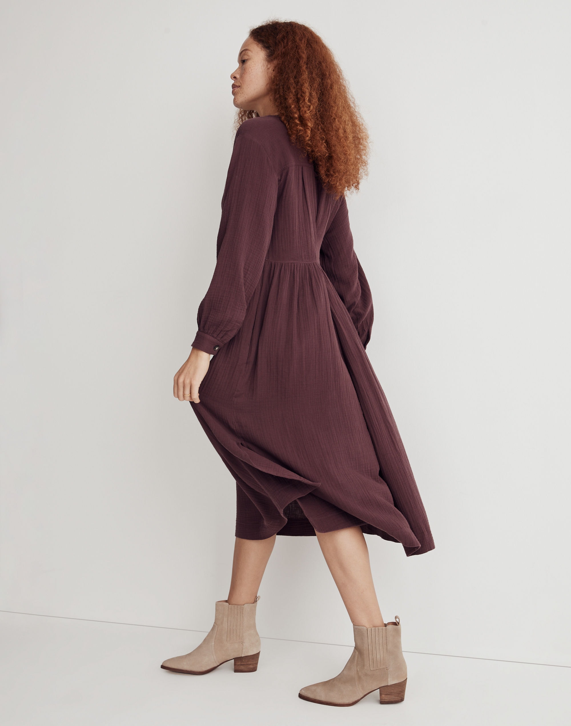 Lightspun Button-Front Midi Dress