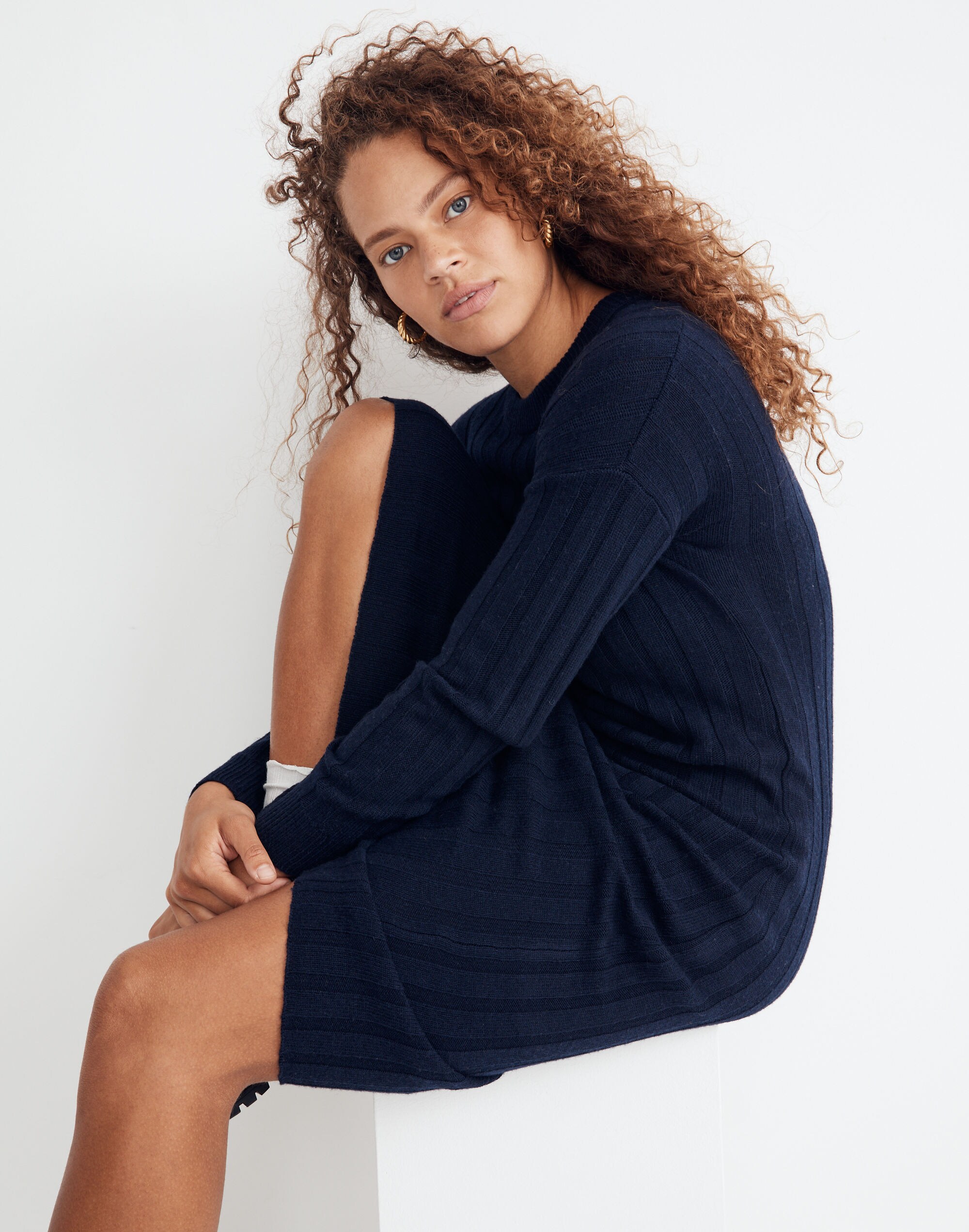 (Re)sourced Ribbed Midi Sweater Dress