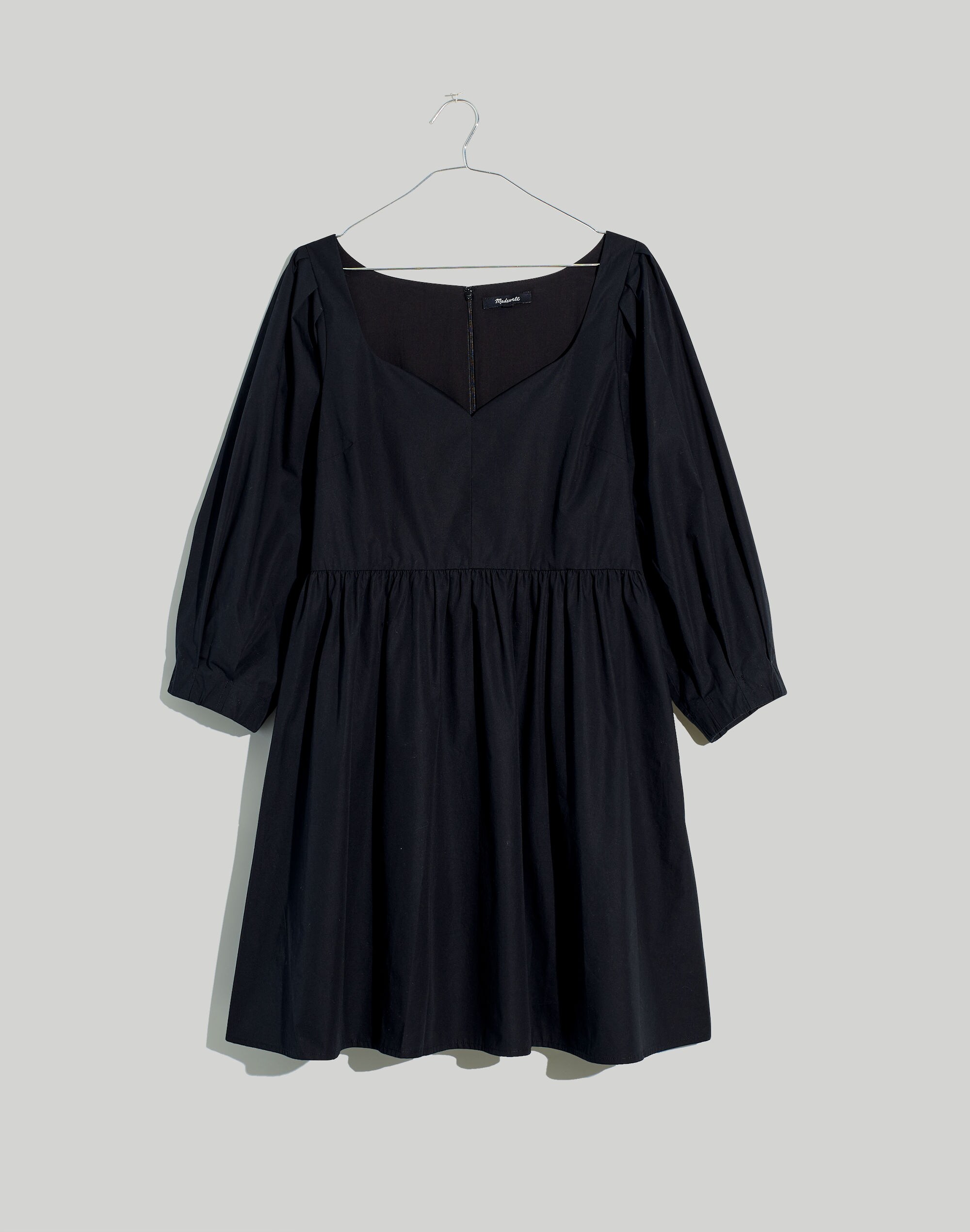 Poplin Puff-Sleeve Mini Dress