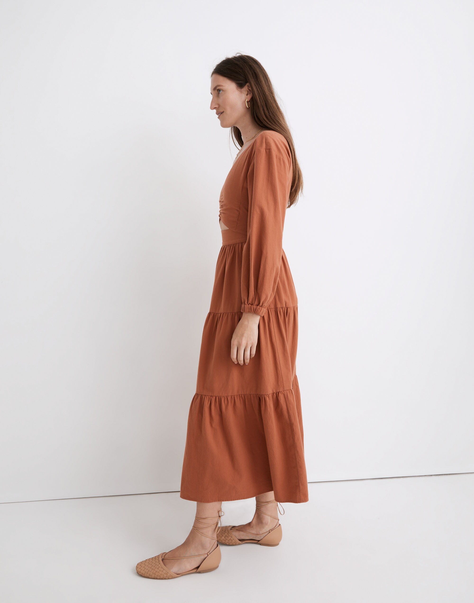Petite Crepe Cutout Midi Dress