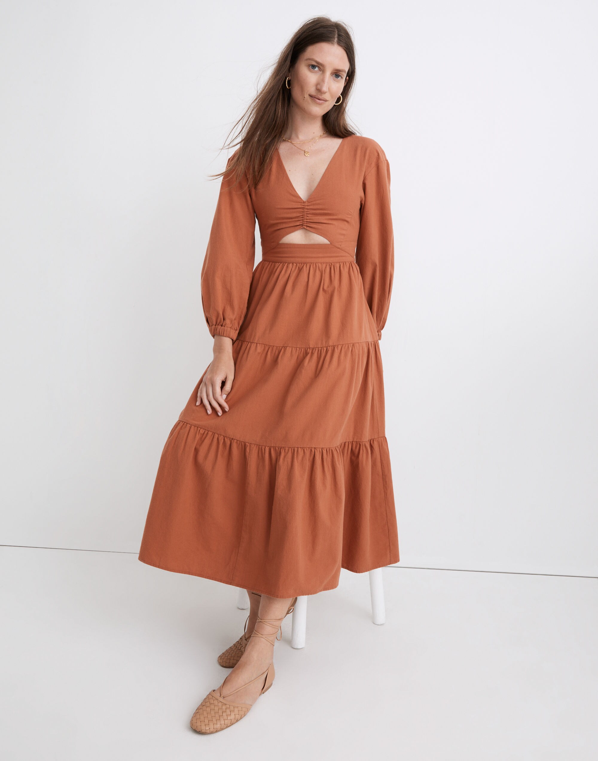 Petite Crepe Cutout Midi Dress