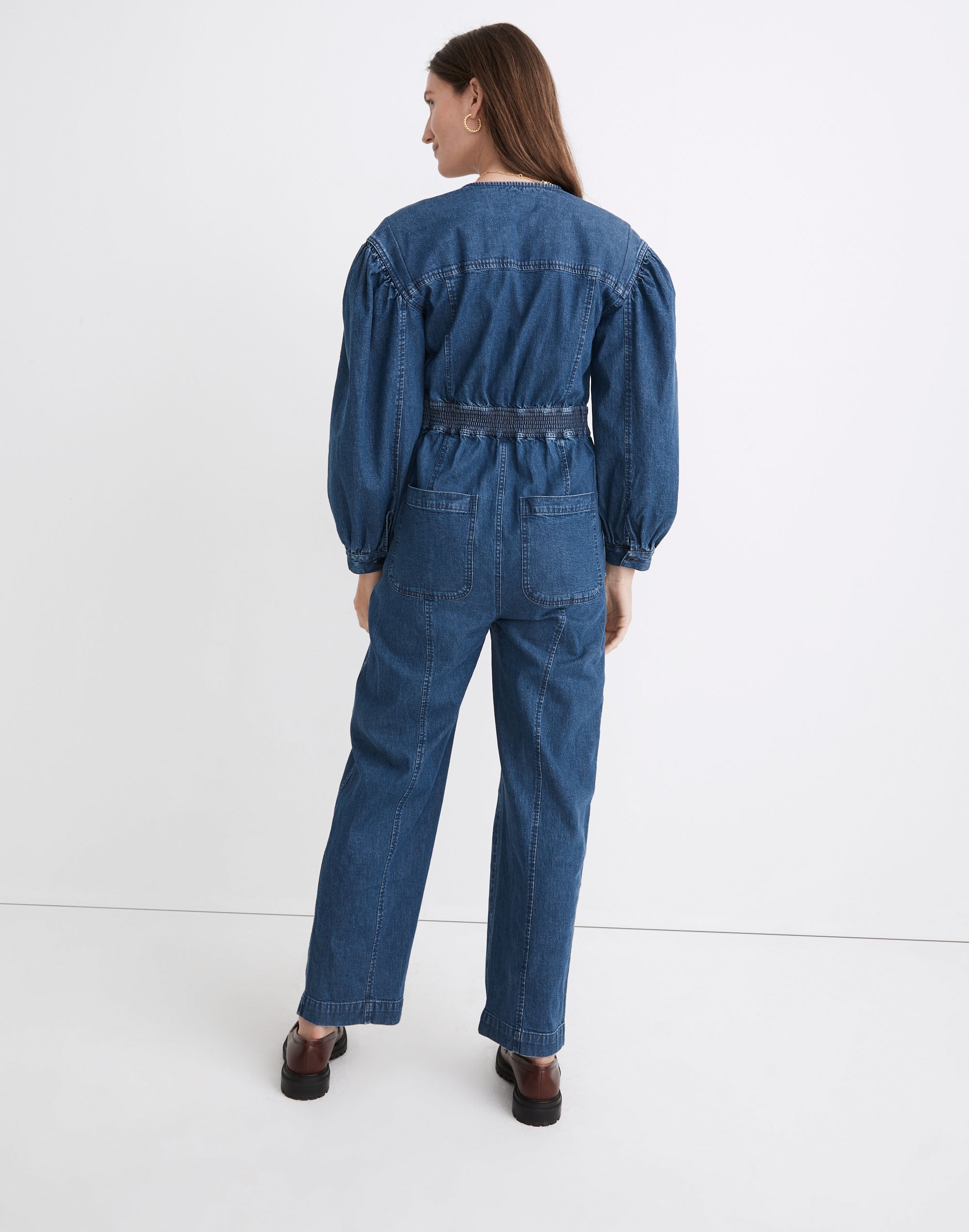 Denim Straight-Leg Jumpsuit