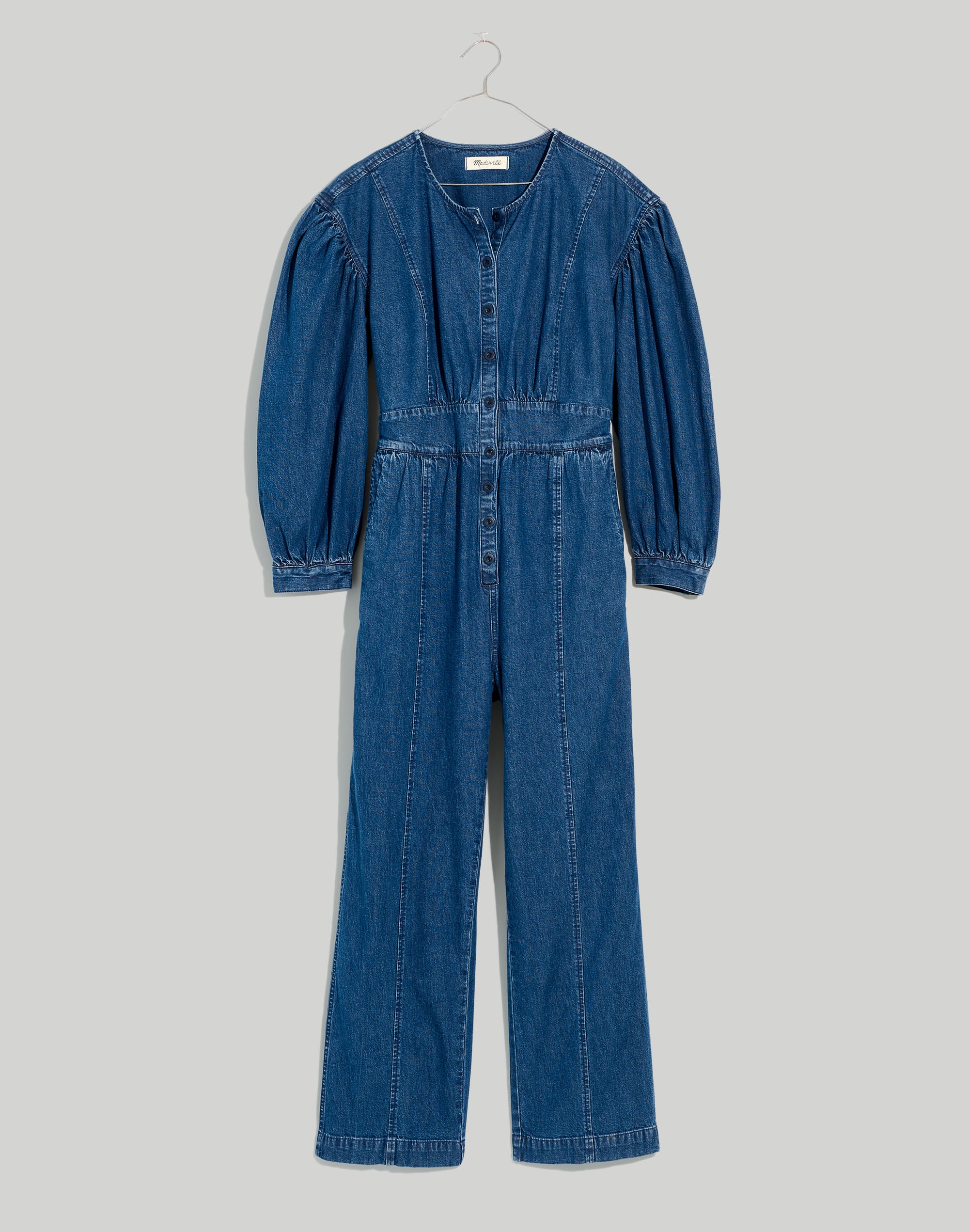 Denim Straight-Leg Jumpsuit