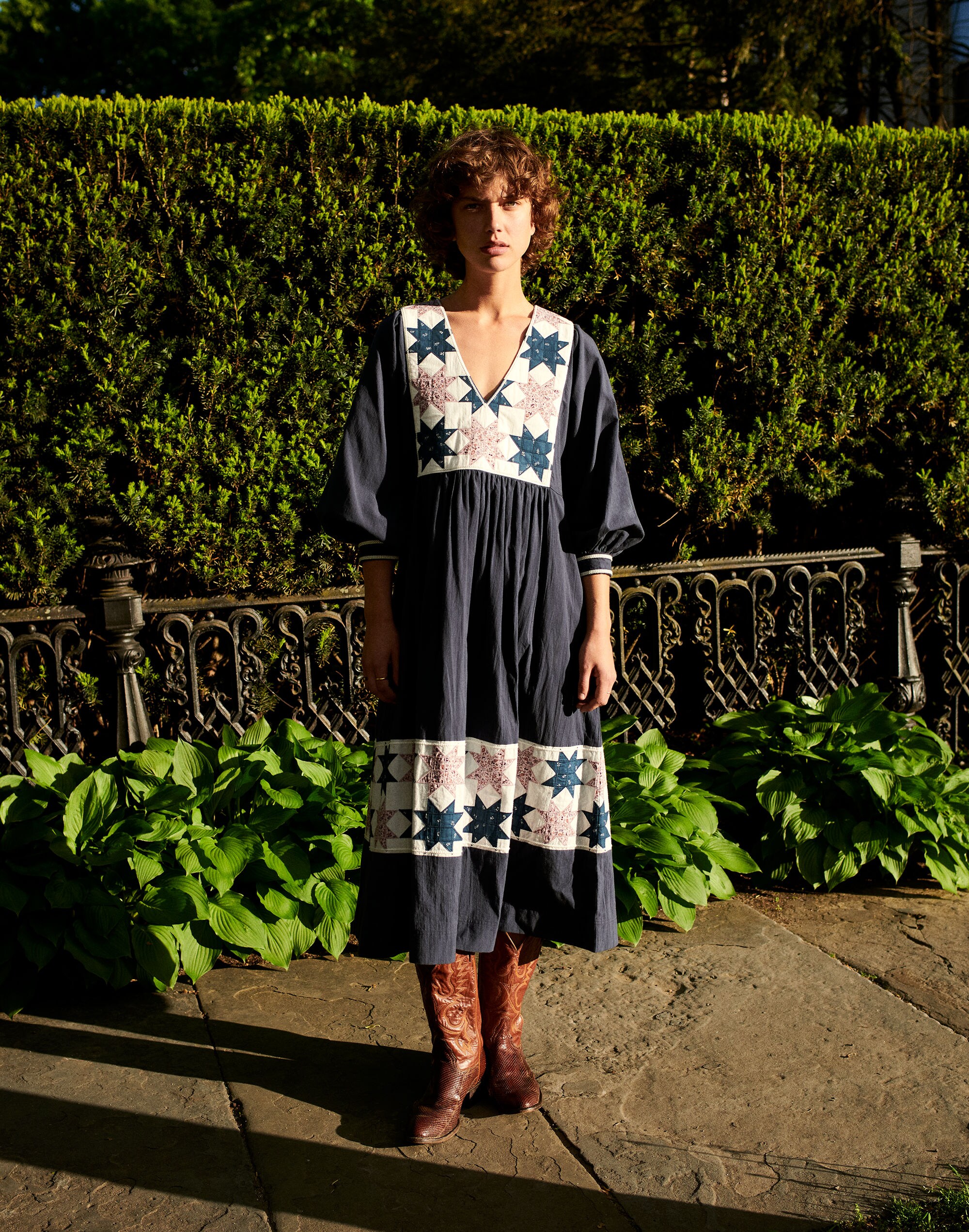 Quilted Patchwork Midi Dress