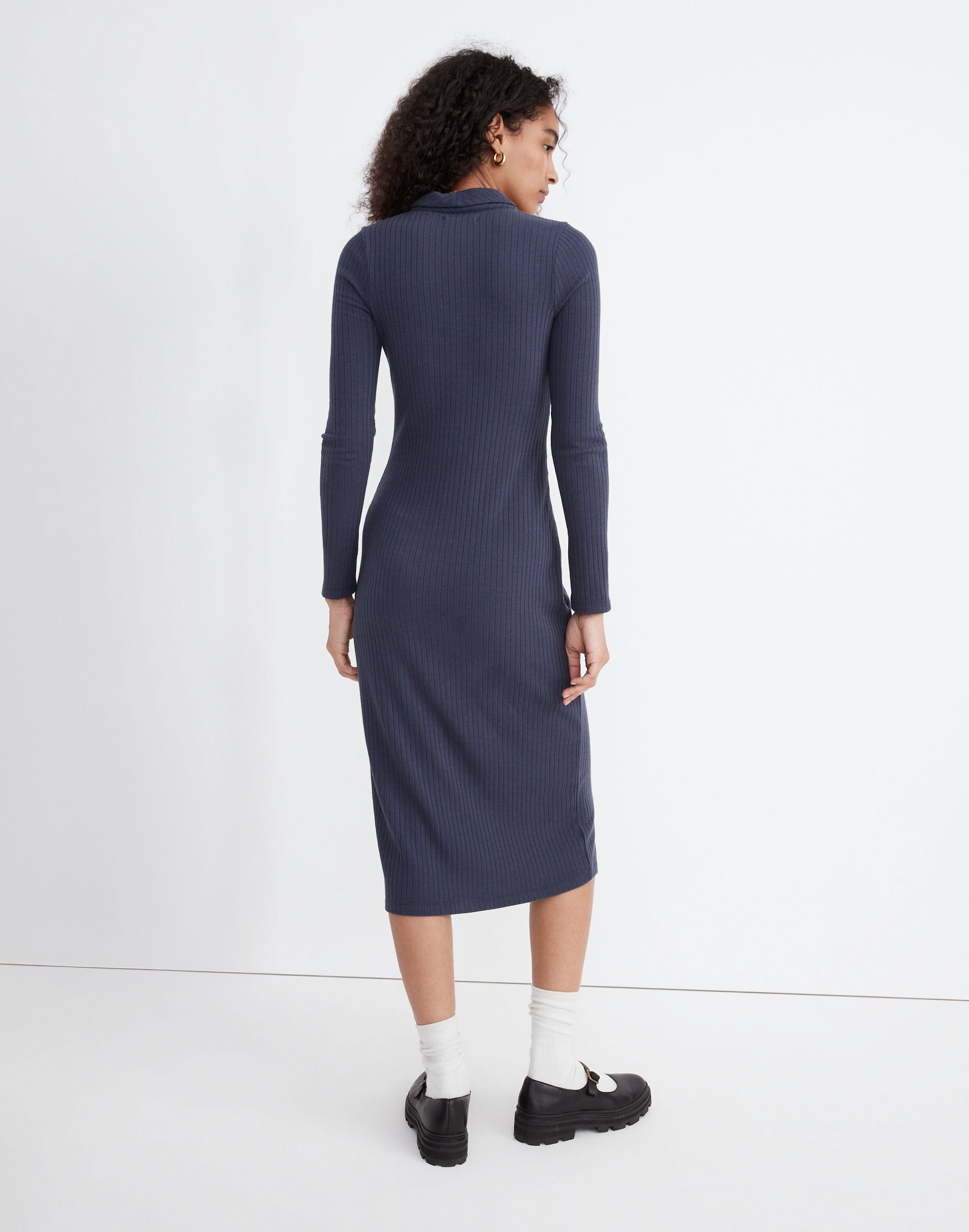 Button-Front Midi Shirtdress