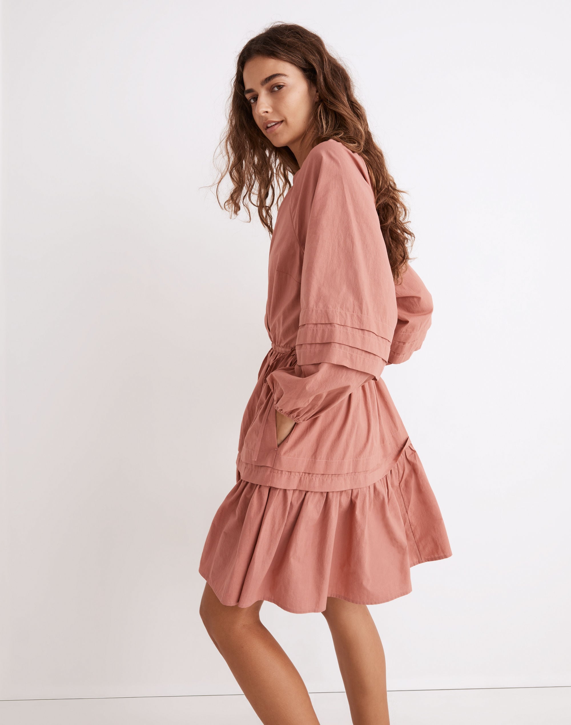Crinkle Poplin Wrap Mini Dress