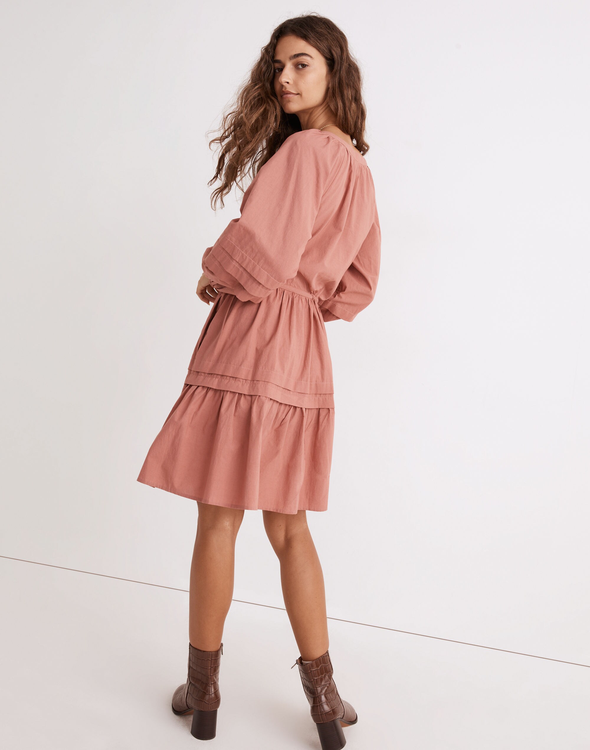 Crinkle Poplin Wrap Mini Dress