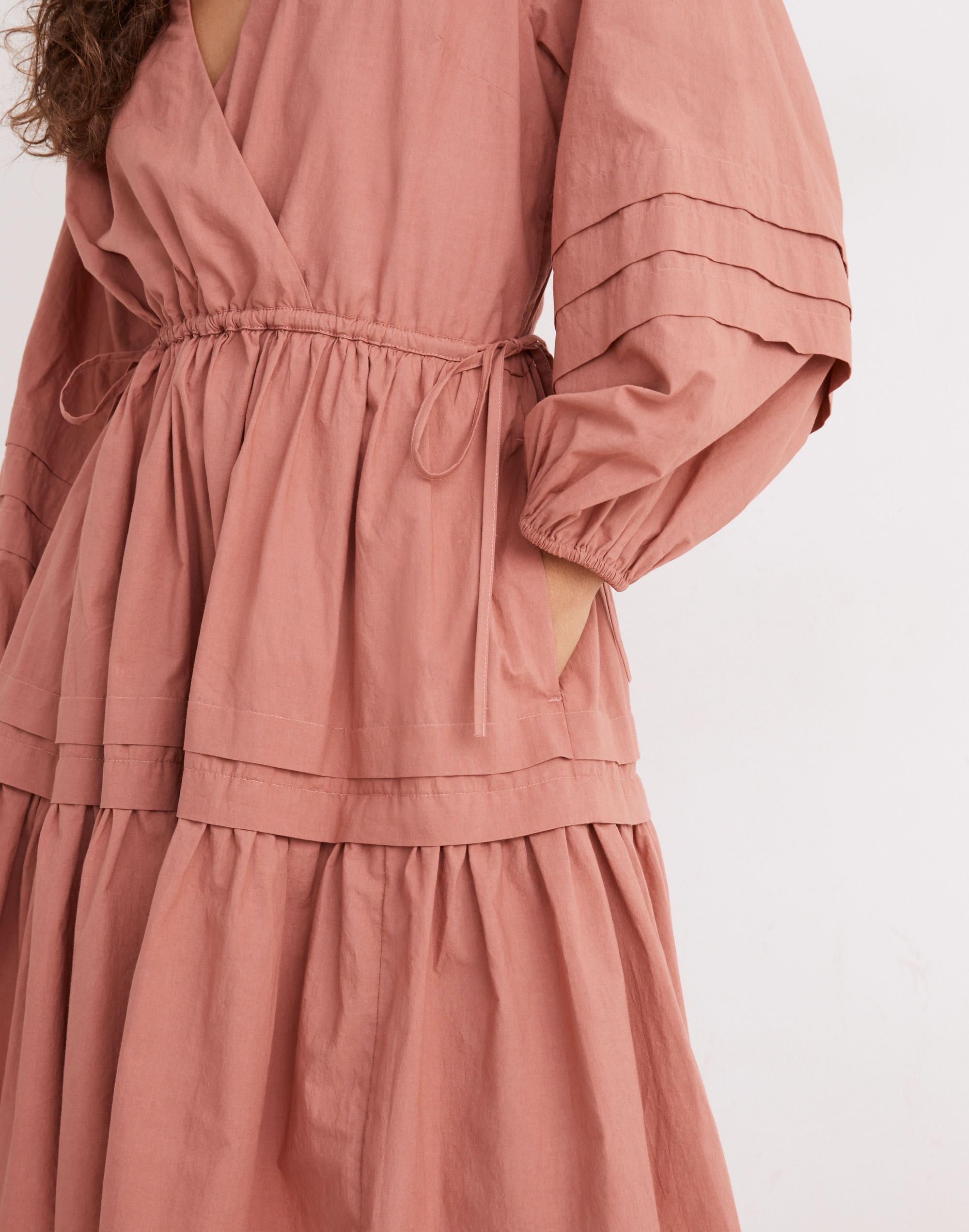 Crinkle Poplin Wrap Mini Dress