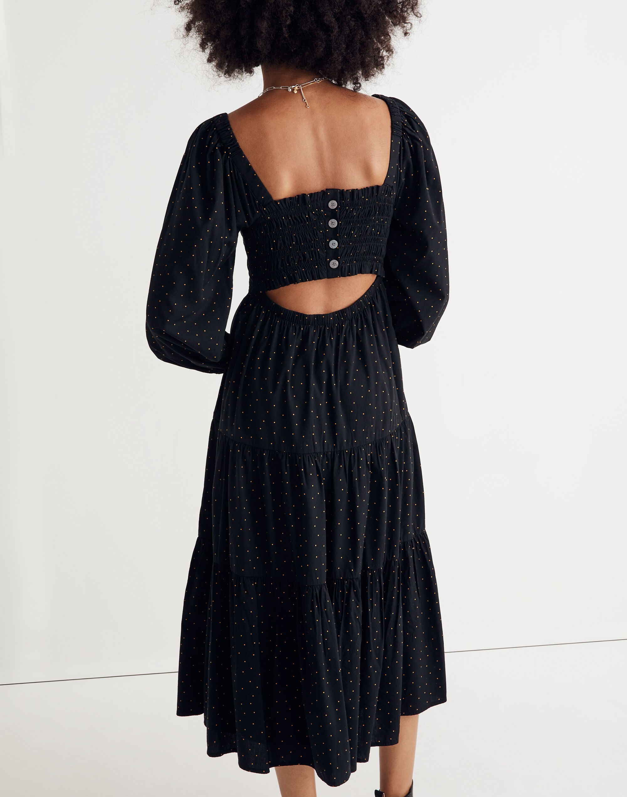 Petite Lucie Tiered Midi Dress in Dot