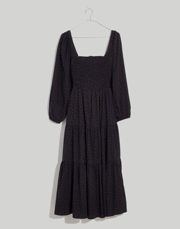 tiered long sleeve midi dress in swiss dot White - Dress - Midi Dress You can size down unless busty then stay true to size Madewell + Tie-Sleeve Tiered Midi