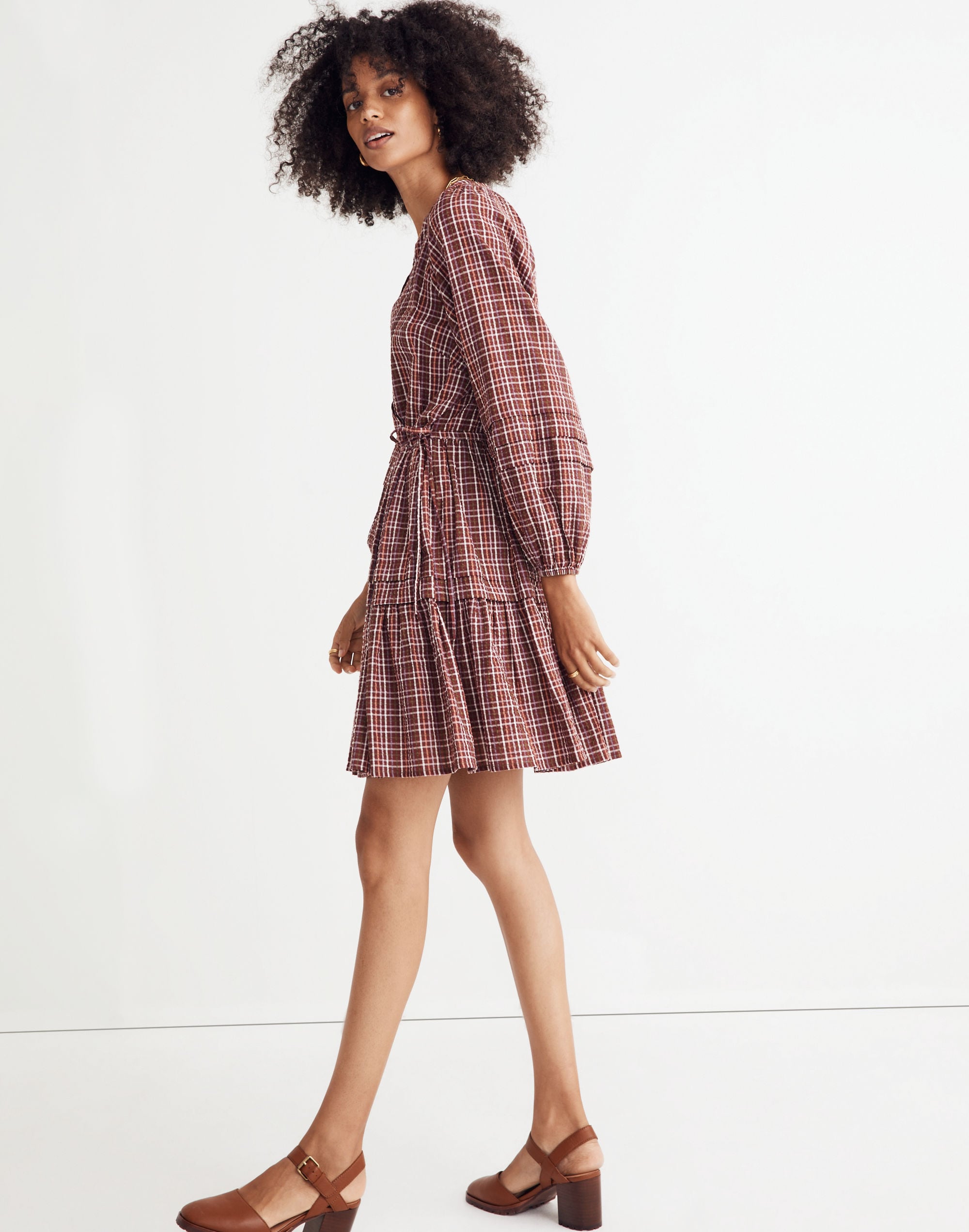 Petite Seersucker Wrap Mini Dress | Madewell