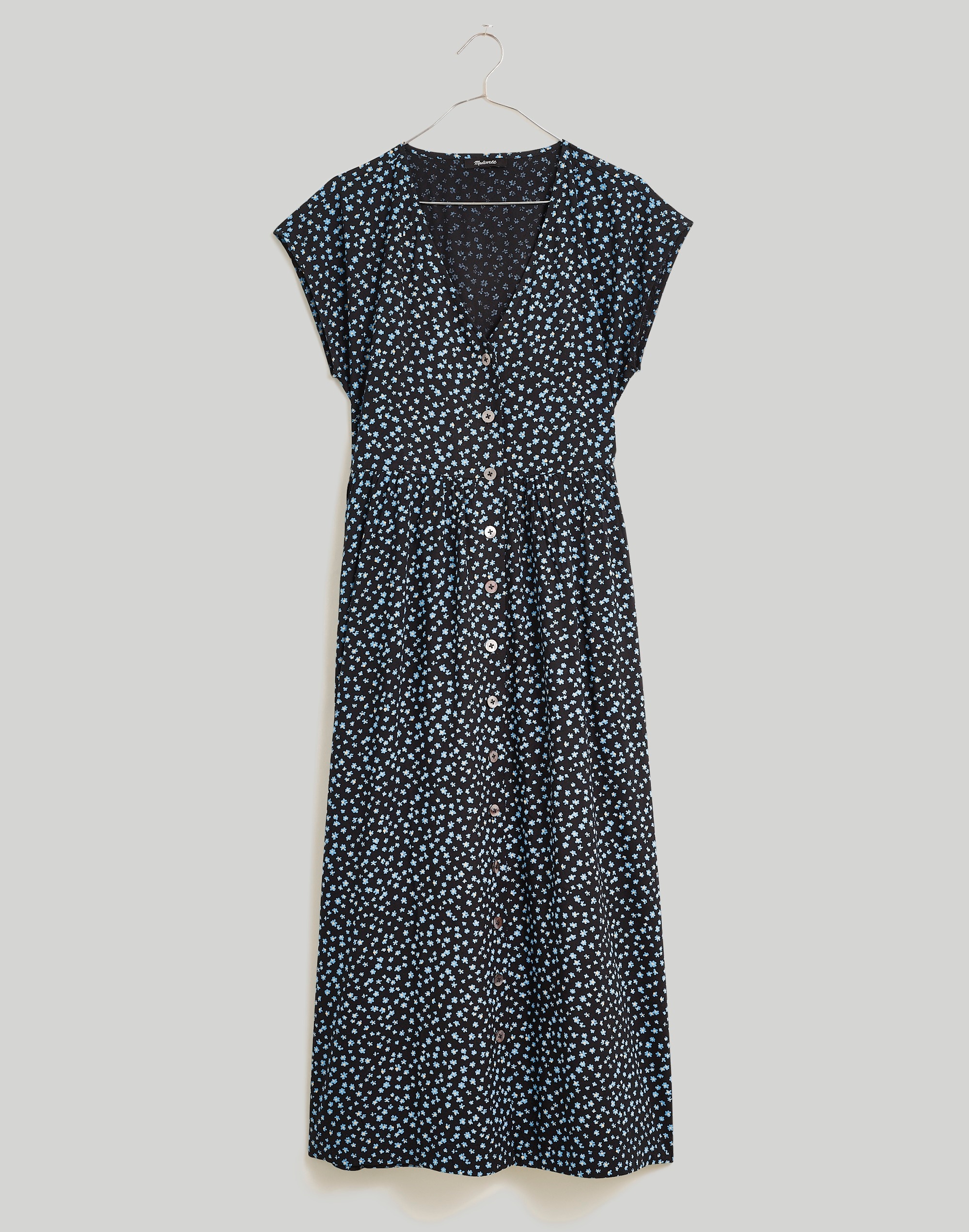 Button-Front Midi Dress in Campden Daisies