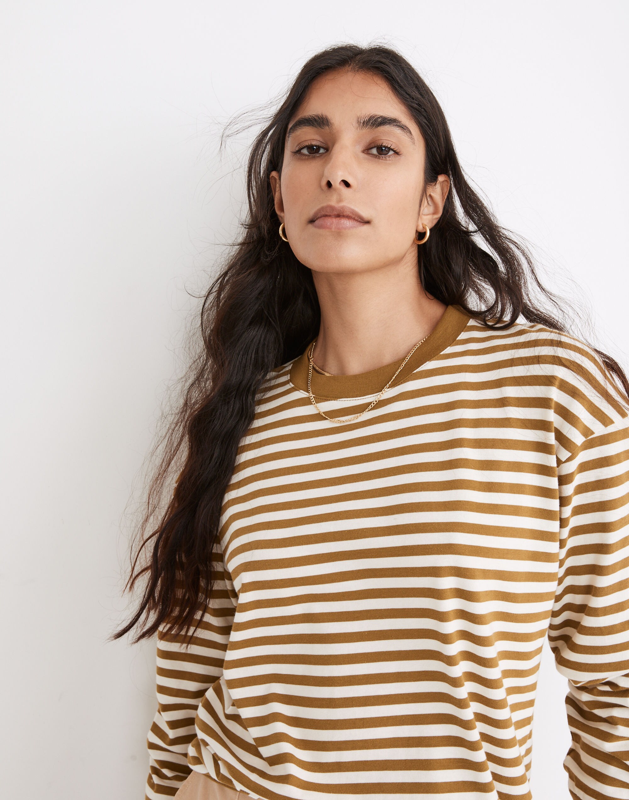 Supima&reg; Cotton Essential Long-Sleeve Tee in Zetta Stripe