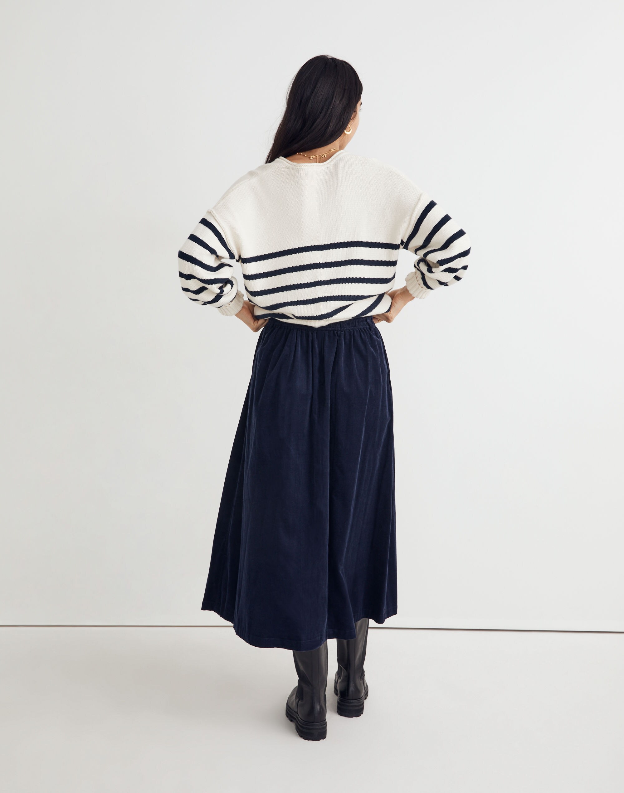 Baby Corduroy Button-Front Midi Skirt