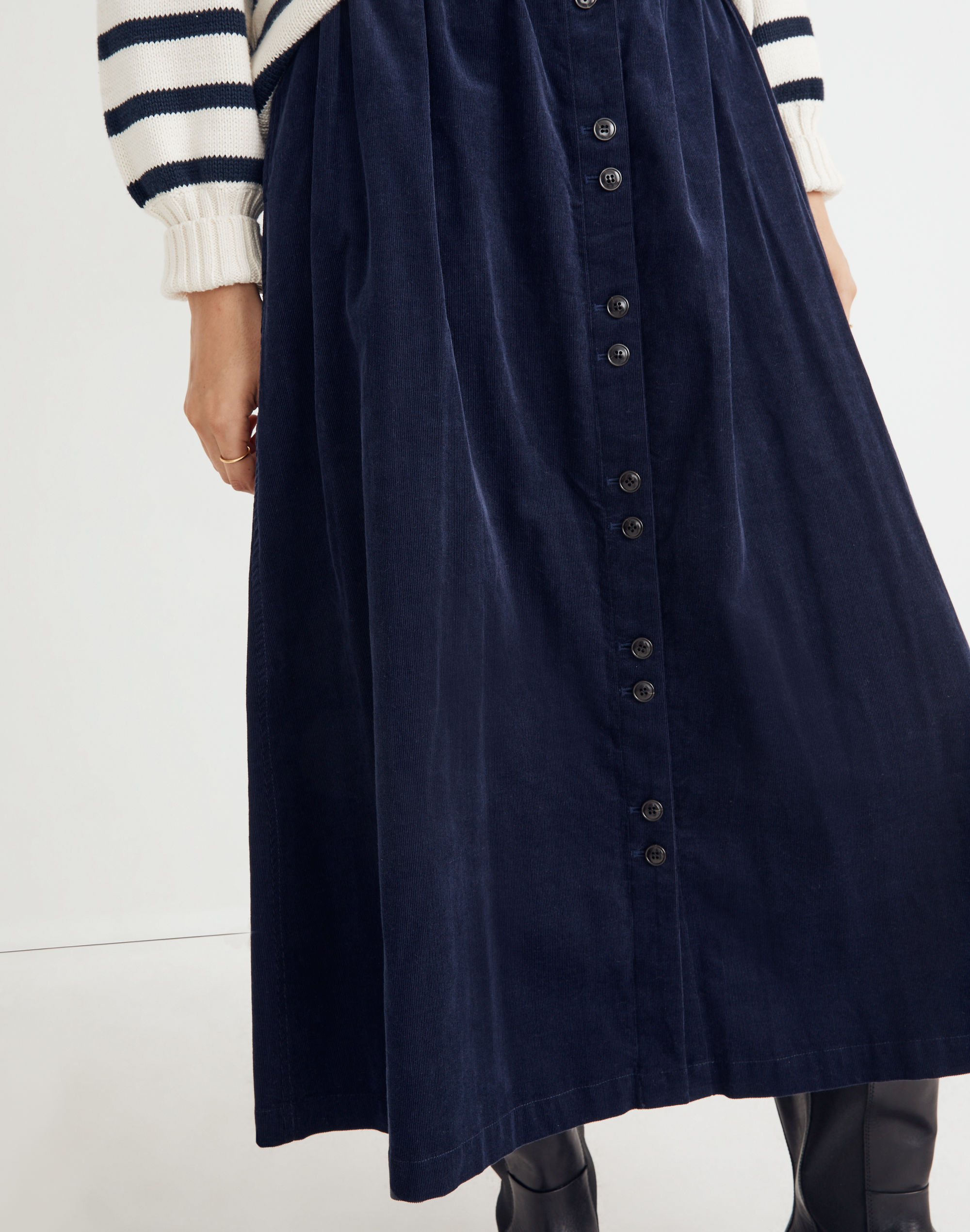 Baby Corduroy Button-Front Midi Skirt