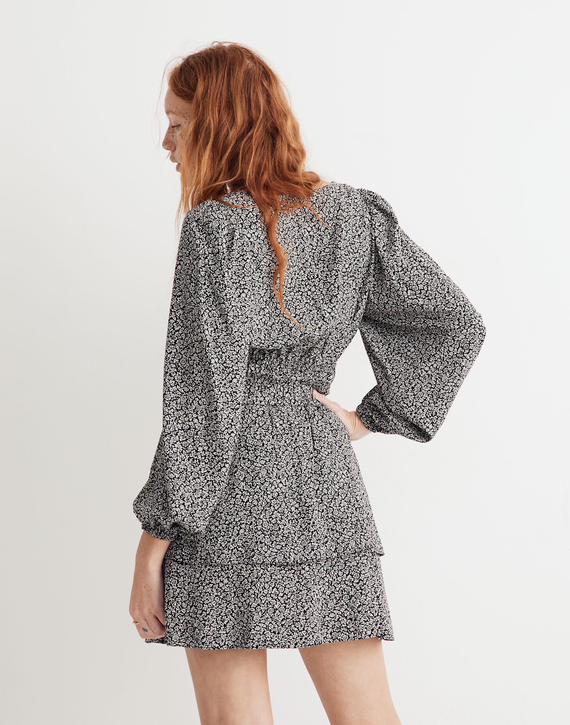 Pull-On Tier Mini Skirt in Tudor Floral