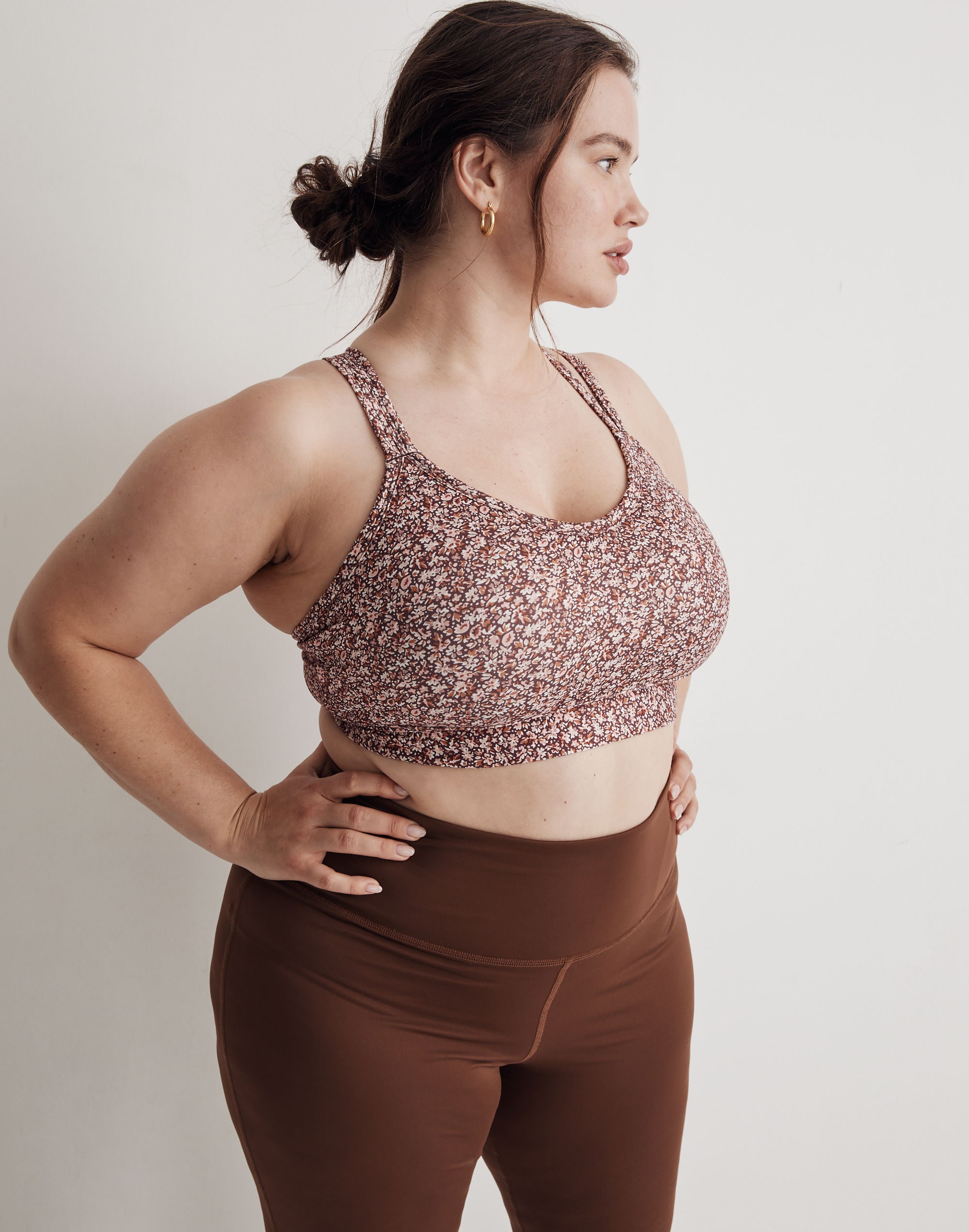 Plus MWL Flex Strappy Sports Bra in Cottage Garden in null image 1