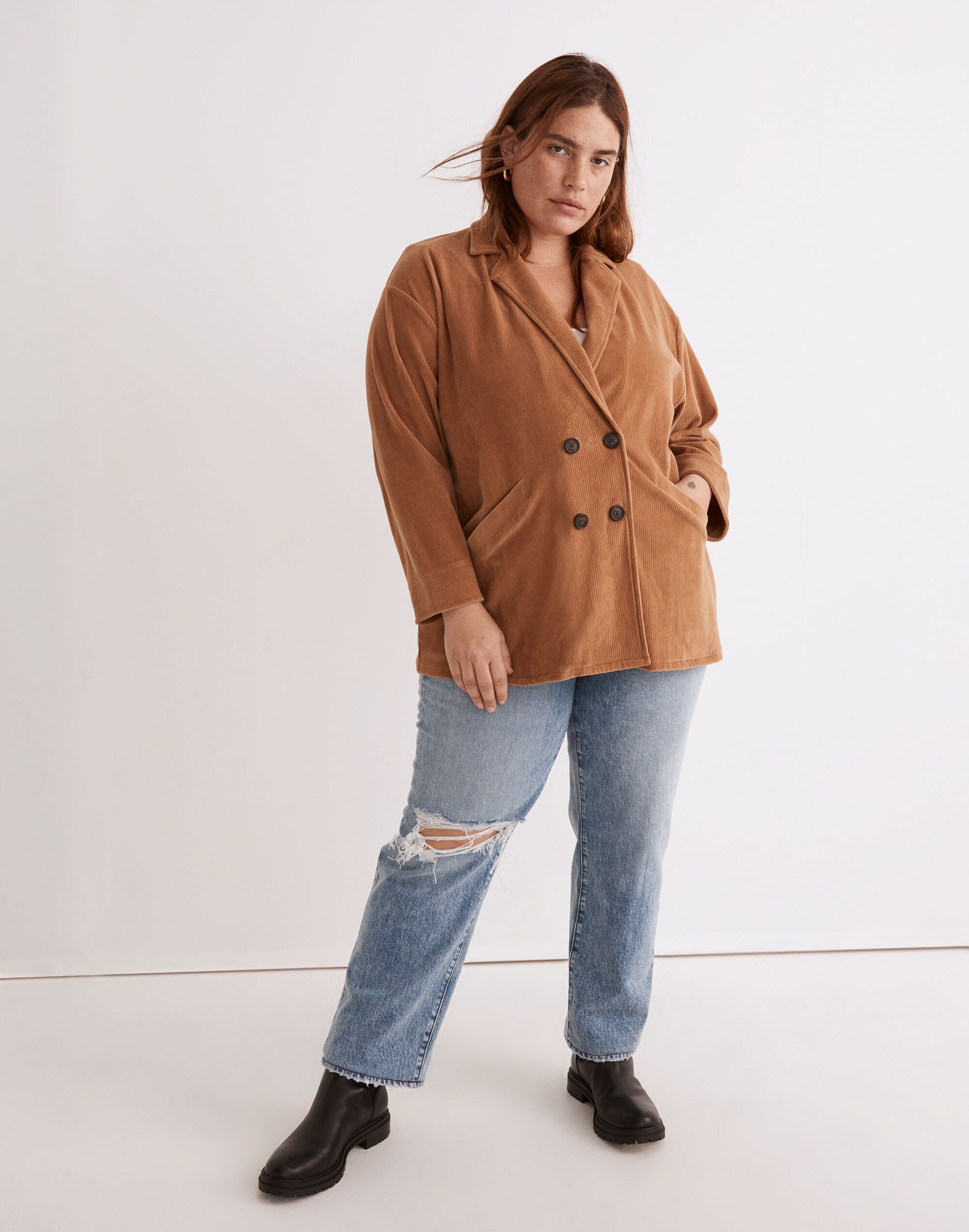 Plus Knit Corduroy Redford Blazer