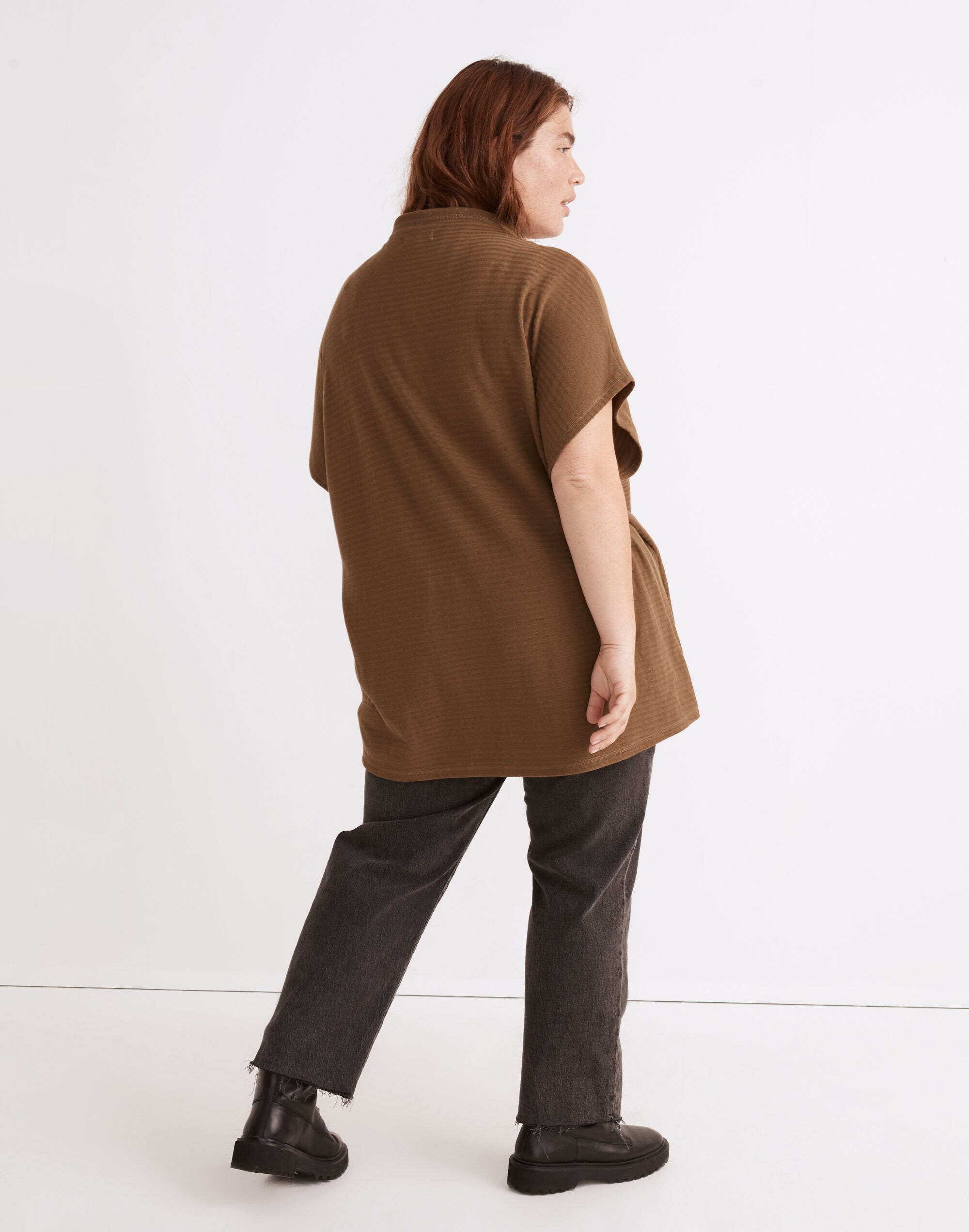 Plus Oversized Funnelneck Tunic Top