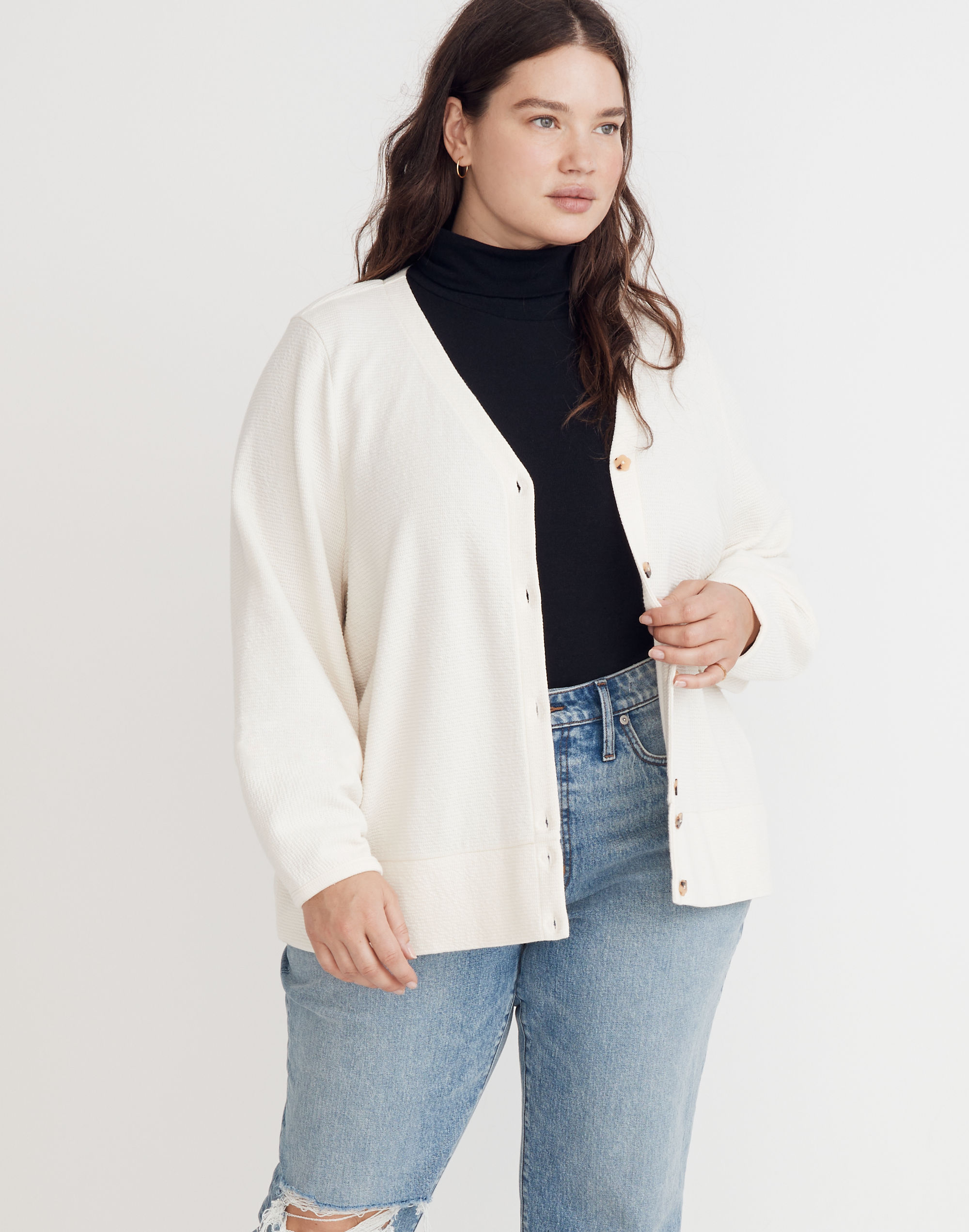 Plus PiecedSleeve Cardigan