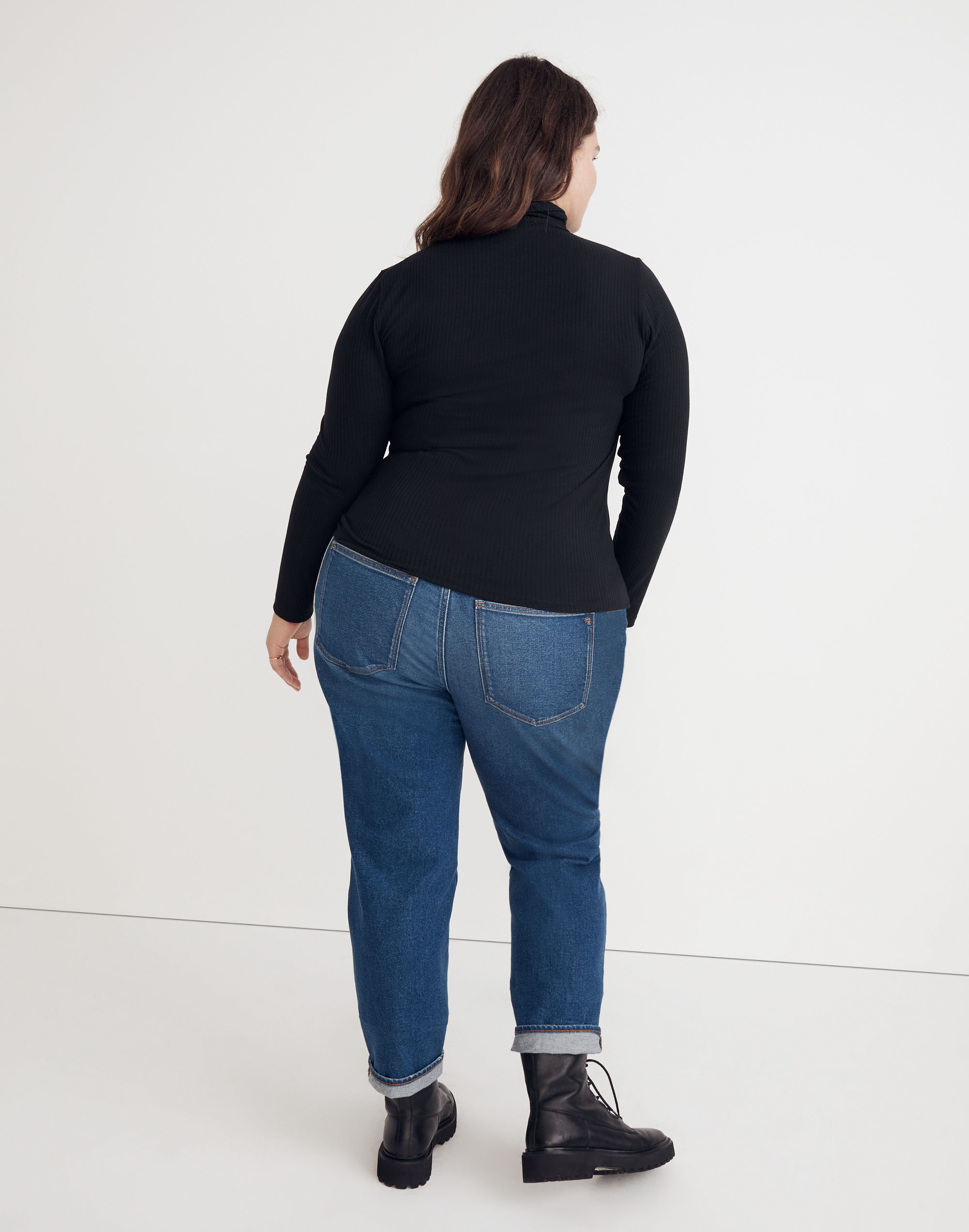 Plus Ribbed Turtleneck Top