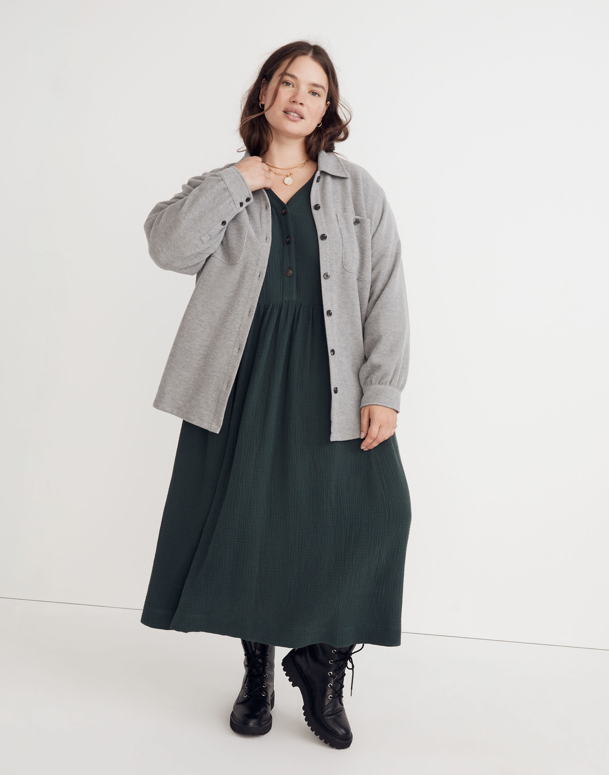 Plus Double-Faced Shirt-Jacket