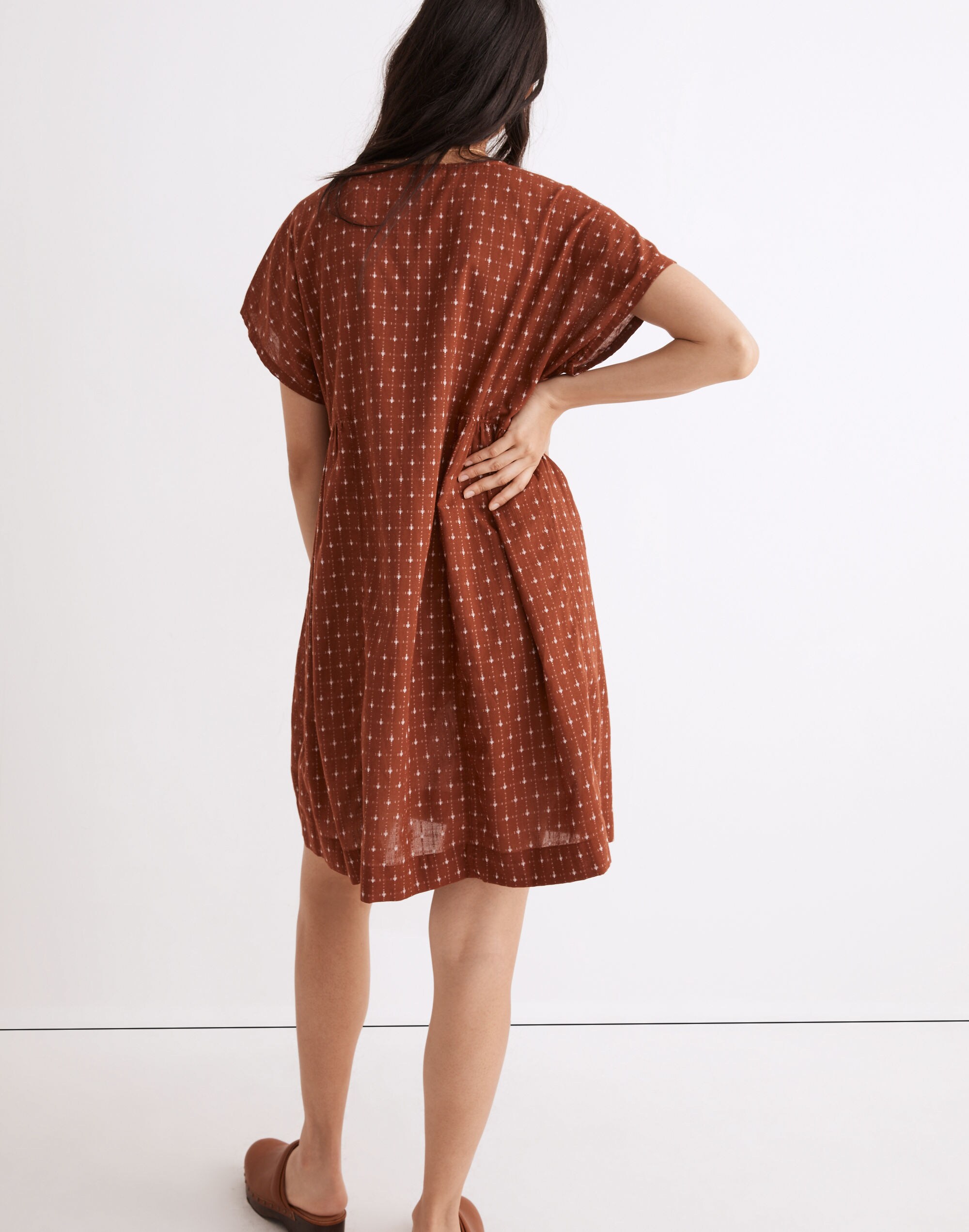 Jacquard Dolman-Sleeve Mini Dress