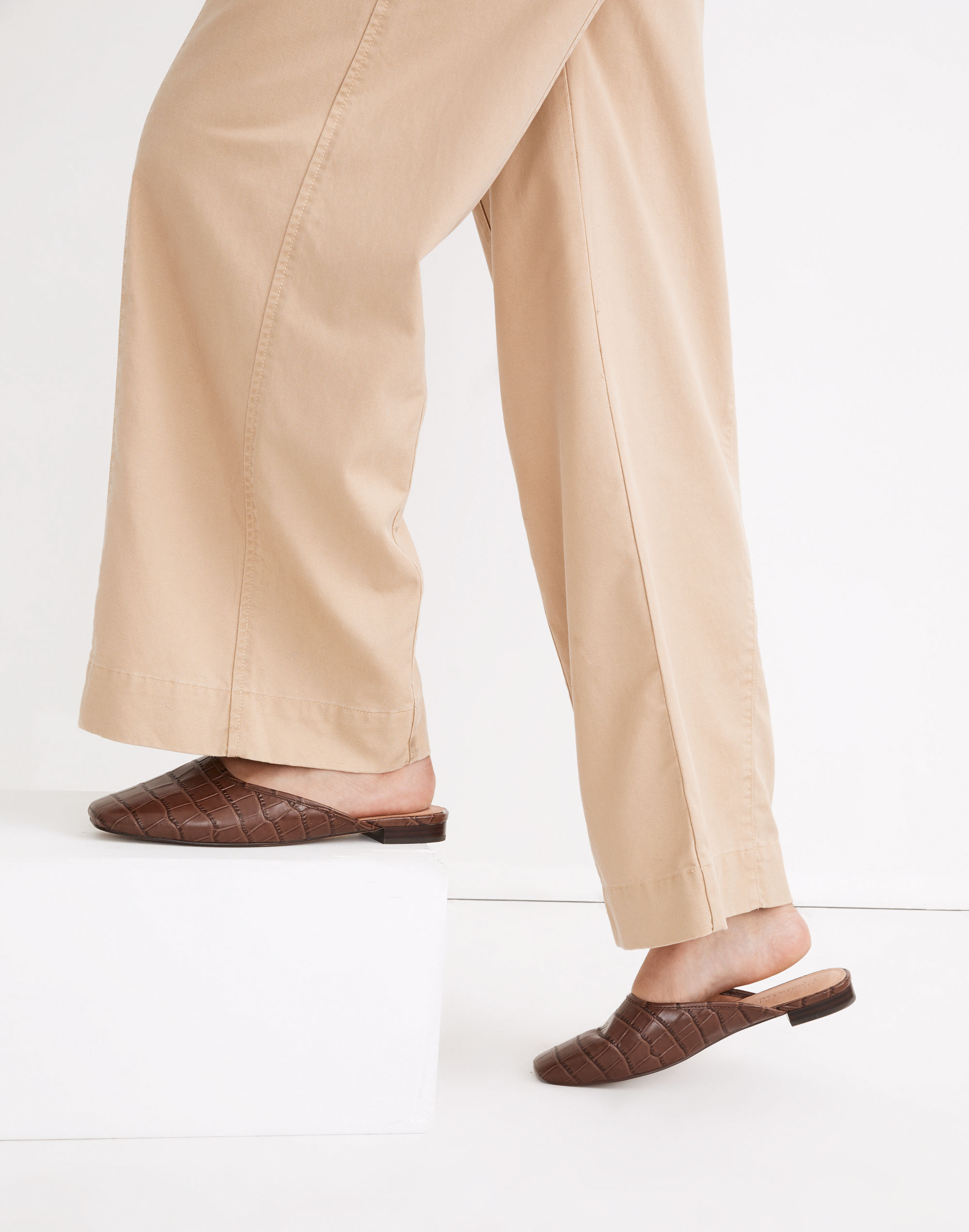 The Adelia Mule in Croc Embossed Leather