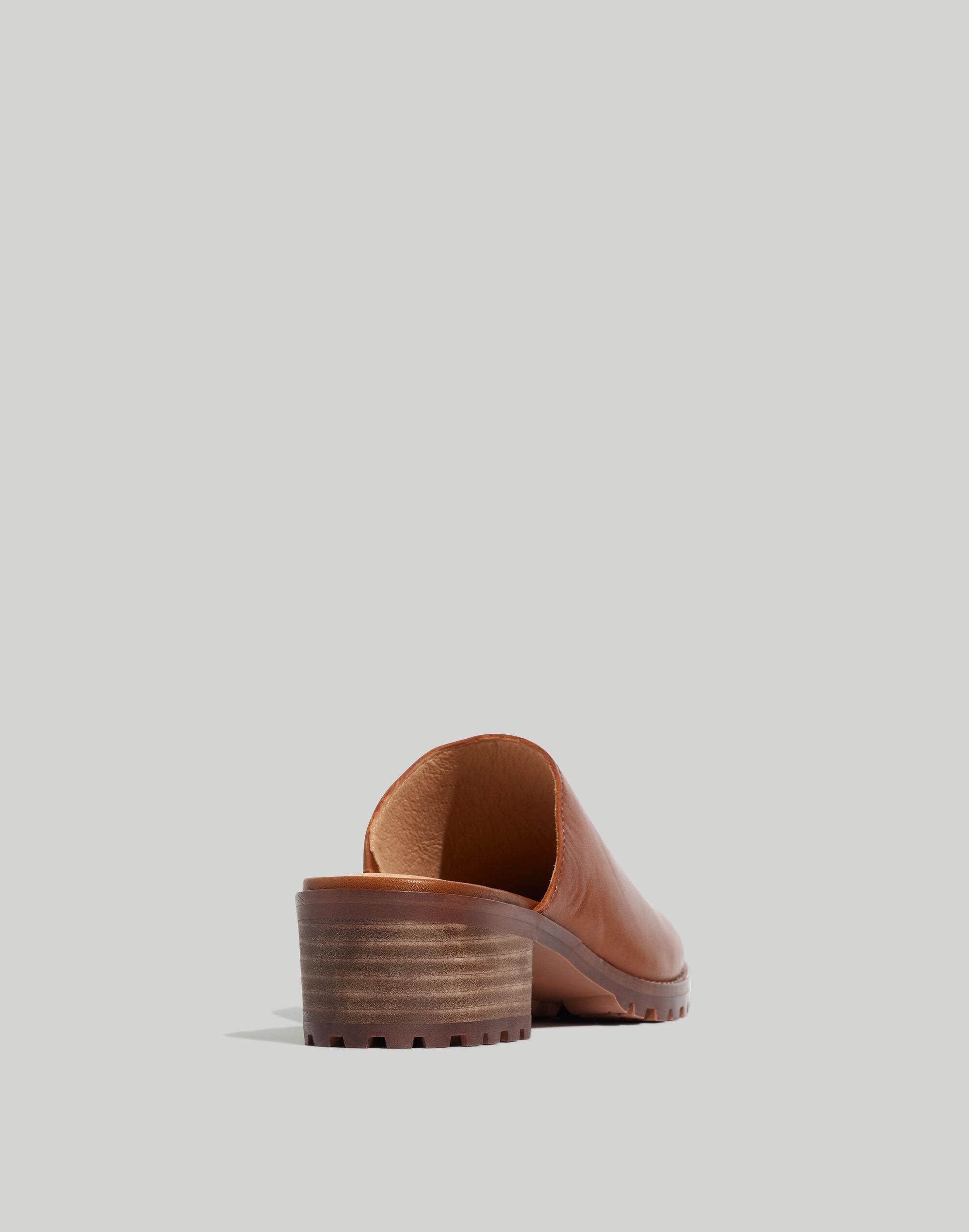 The Mindy Lugsole Mule in Leather