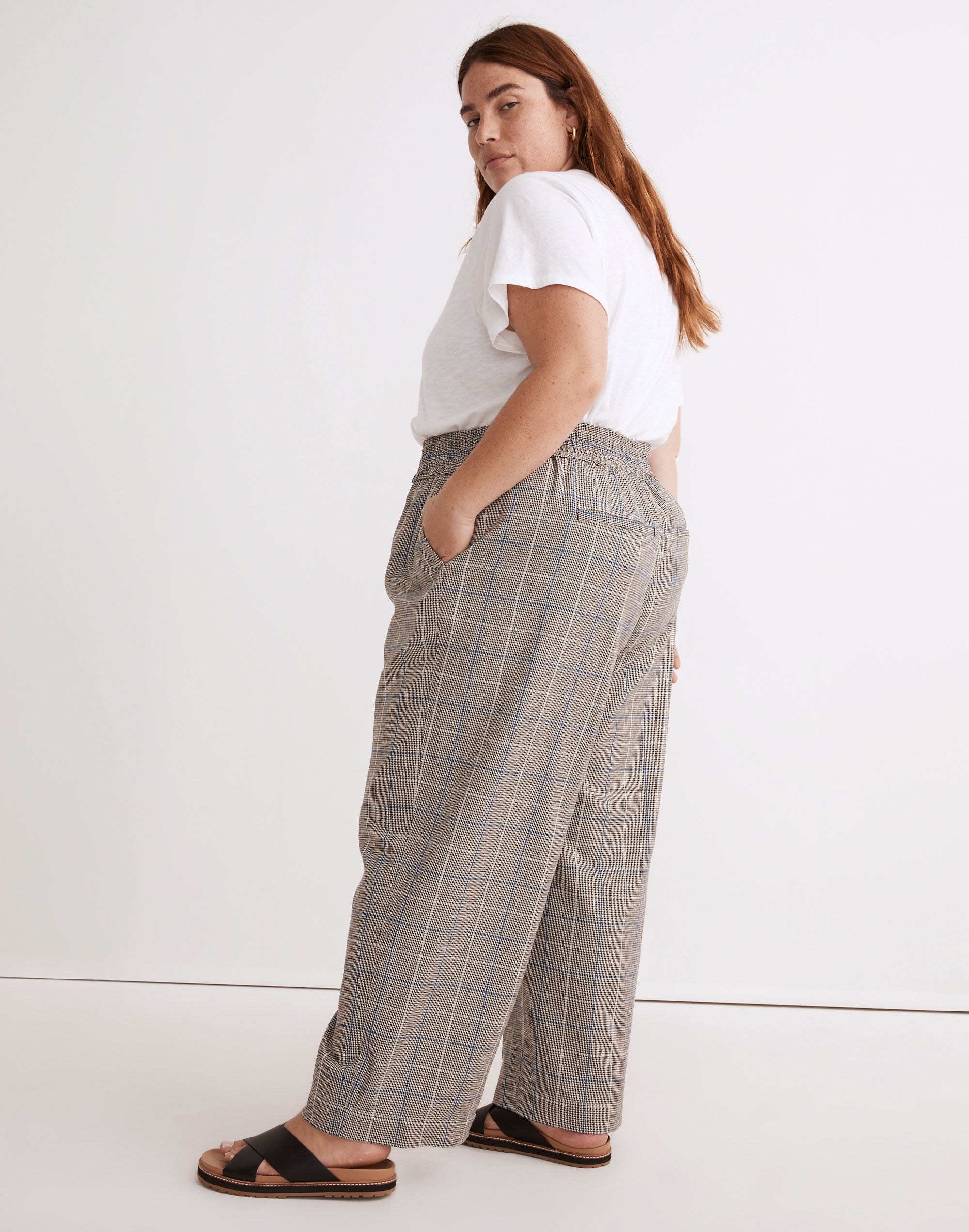 Plus Carley Wide-Leg Pants in Plaid
