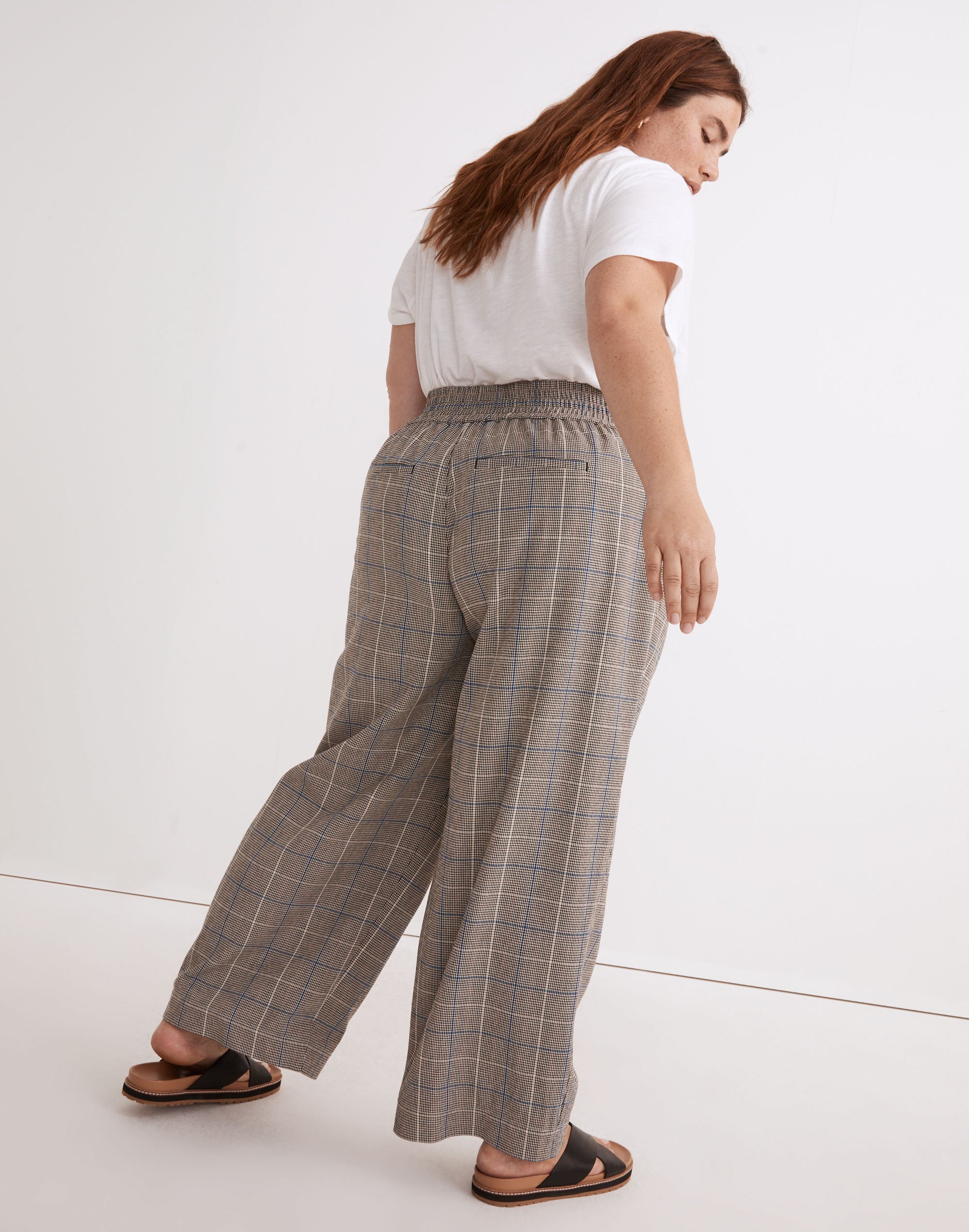 Plus Carley Wide-Leg Pants in Plaid