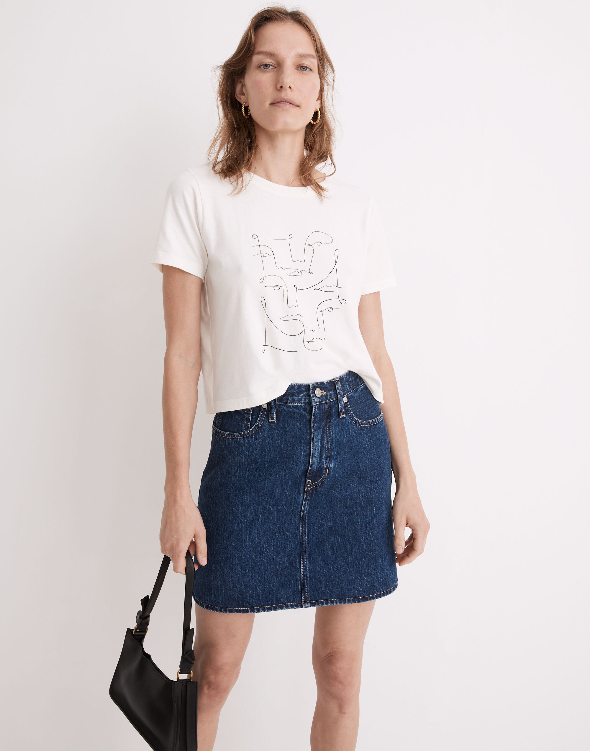 Madewell x Kit Agar Softfade Cotton Lakeshore Crop Tee