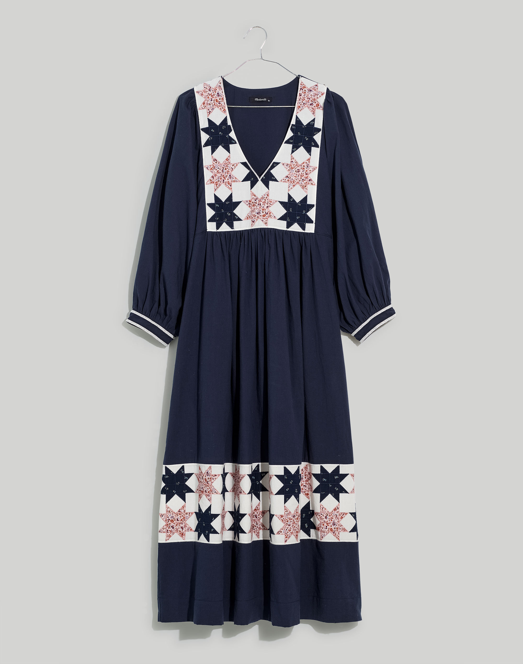 Plus Quilted Patchwork Midi Dress