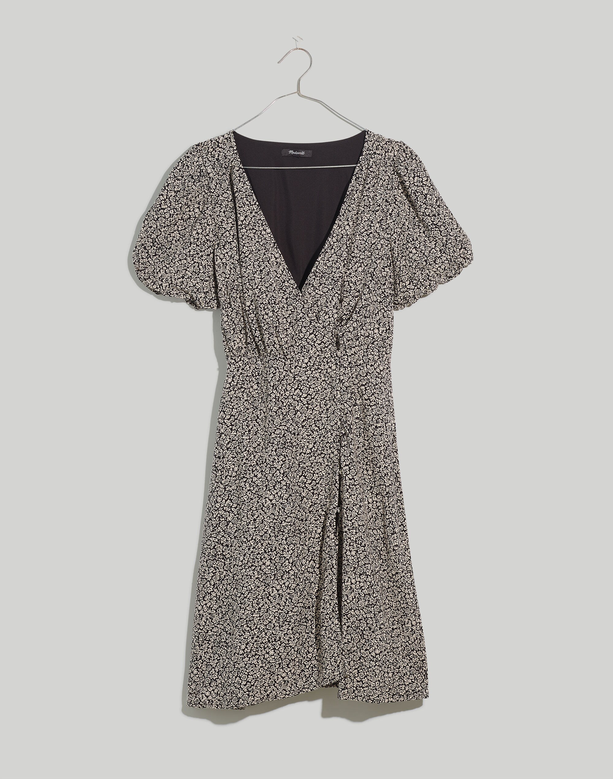 Plus Challis Wrap Mini Dress in Tudor Floral