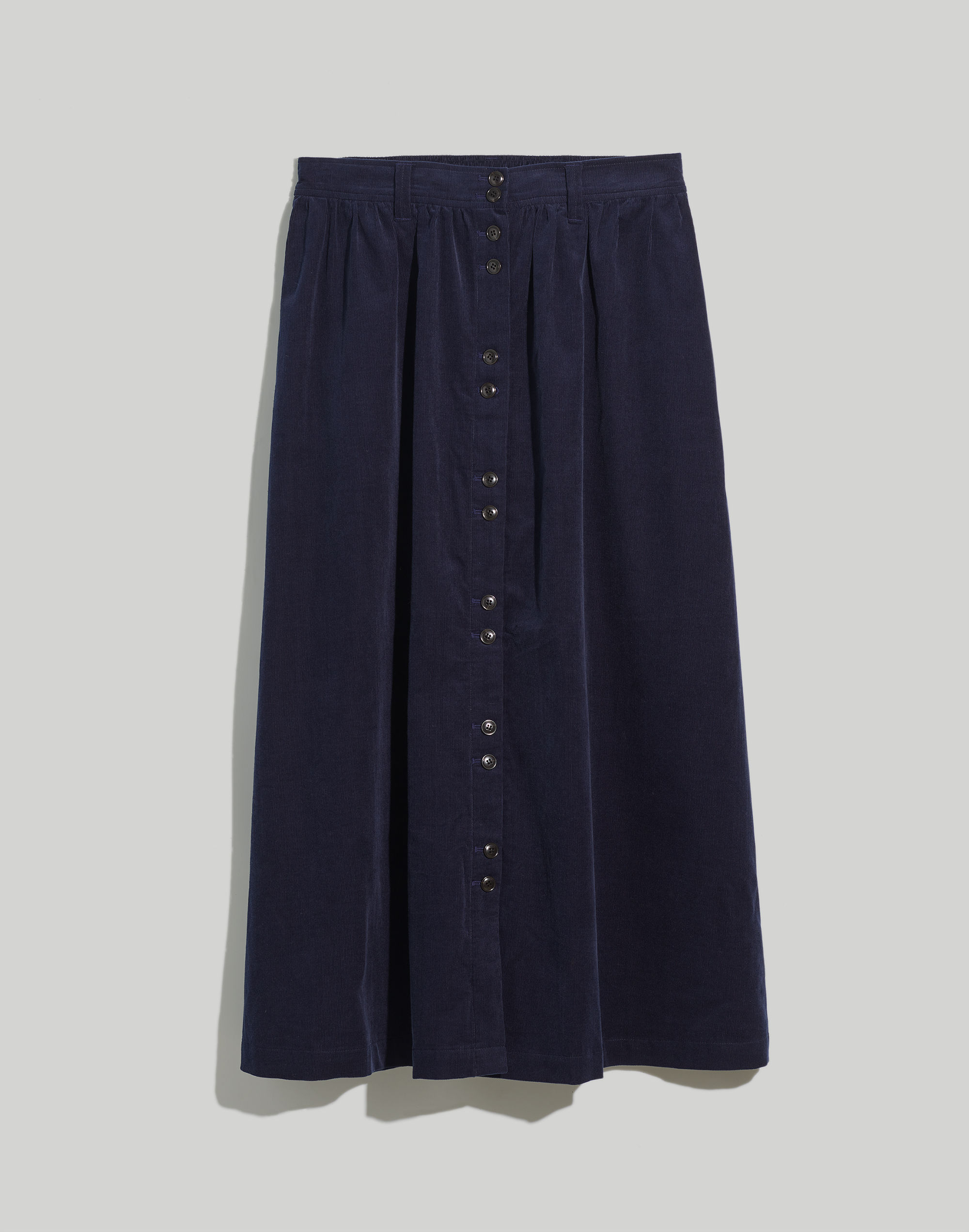 Plus Baby Corduroy Button-Front Midi Skirt