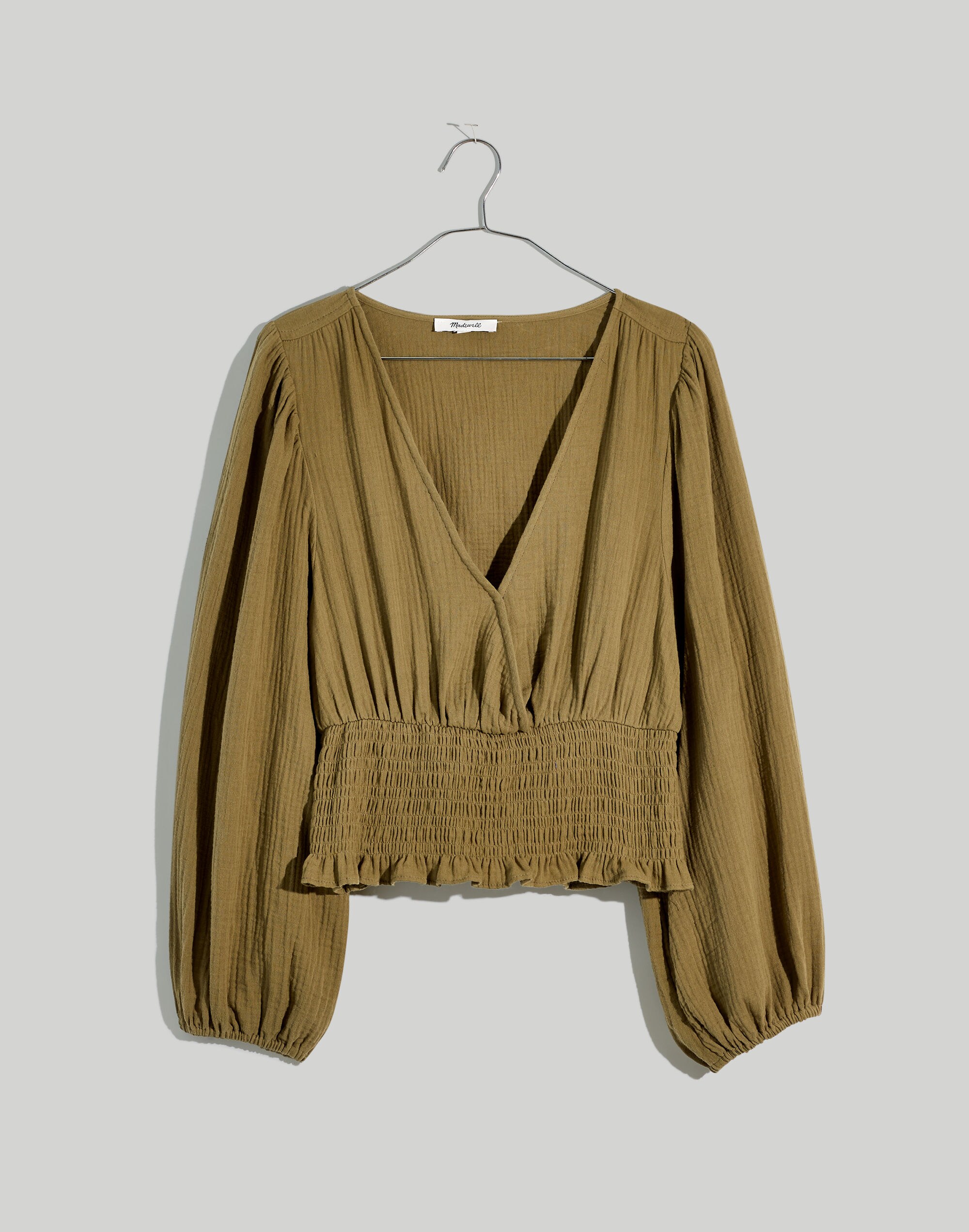 Plus Lightspun Julianne Smocked-Waist Top