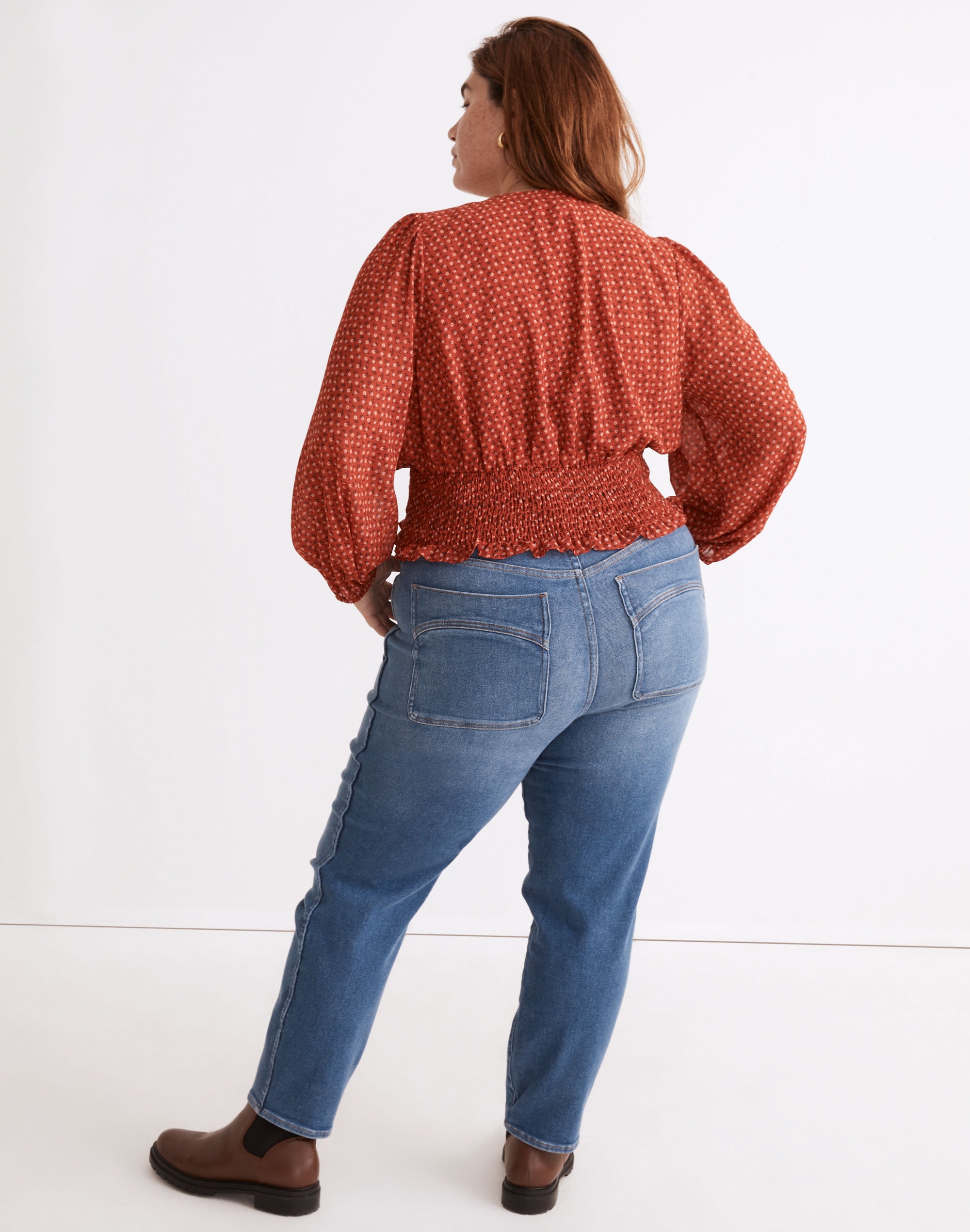 Plus Julianne Smocked-Waist Top