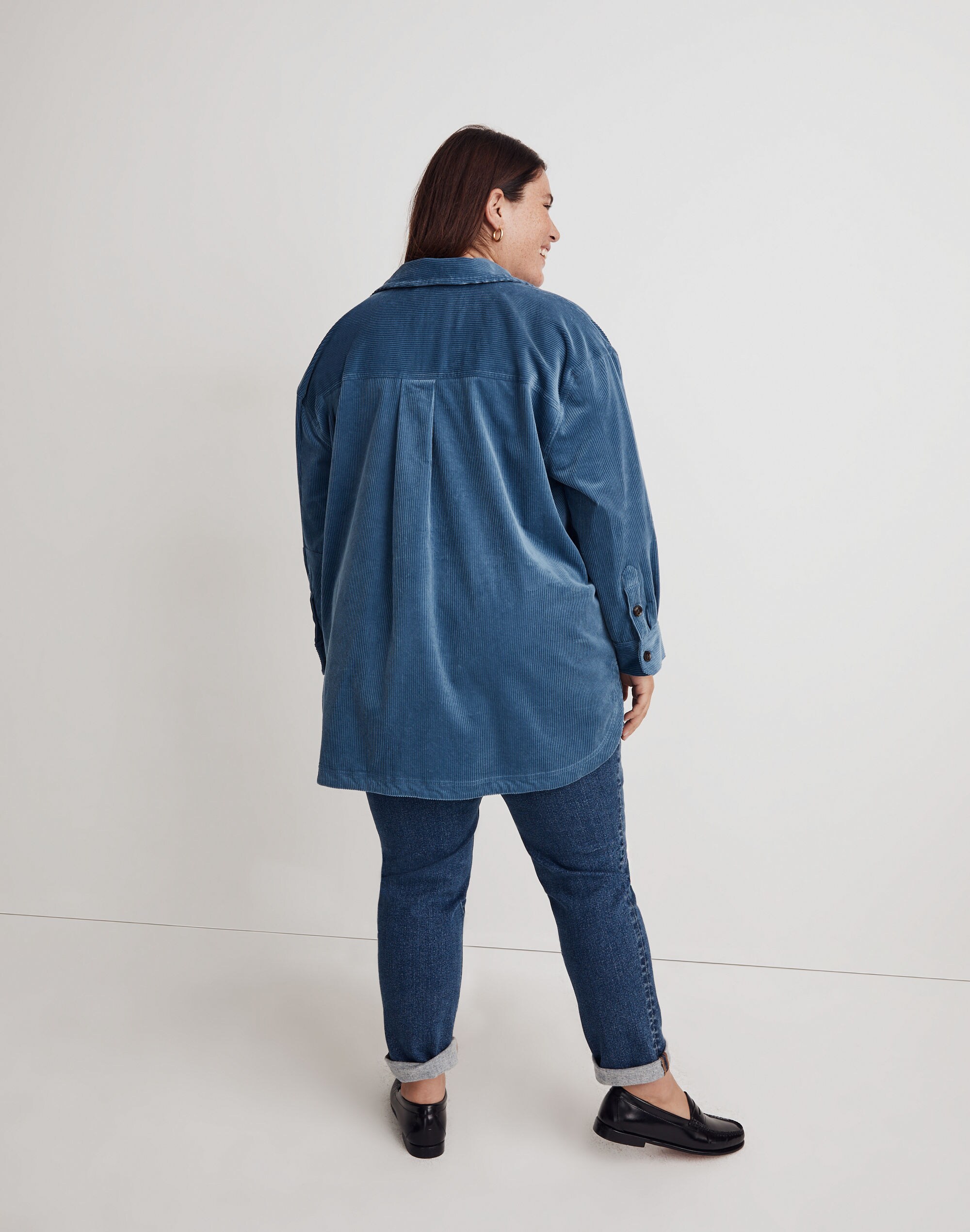 Plus Corduroy Kentwood Oversized Shirt-Jacket