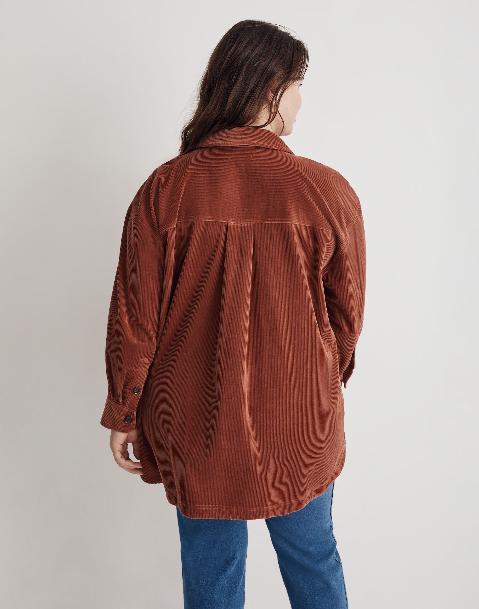 Plus Corduroy Kentwood Oversized Shirt-Jacket