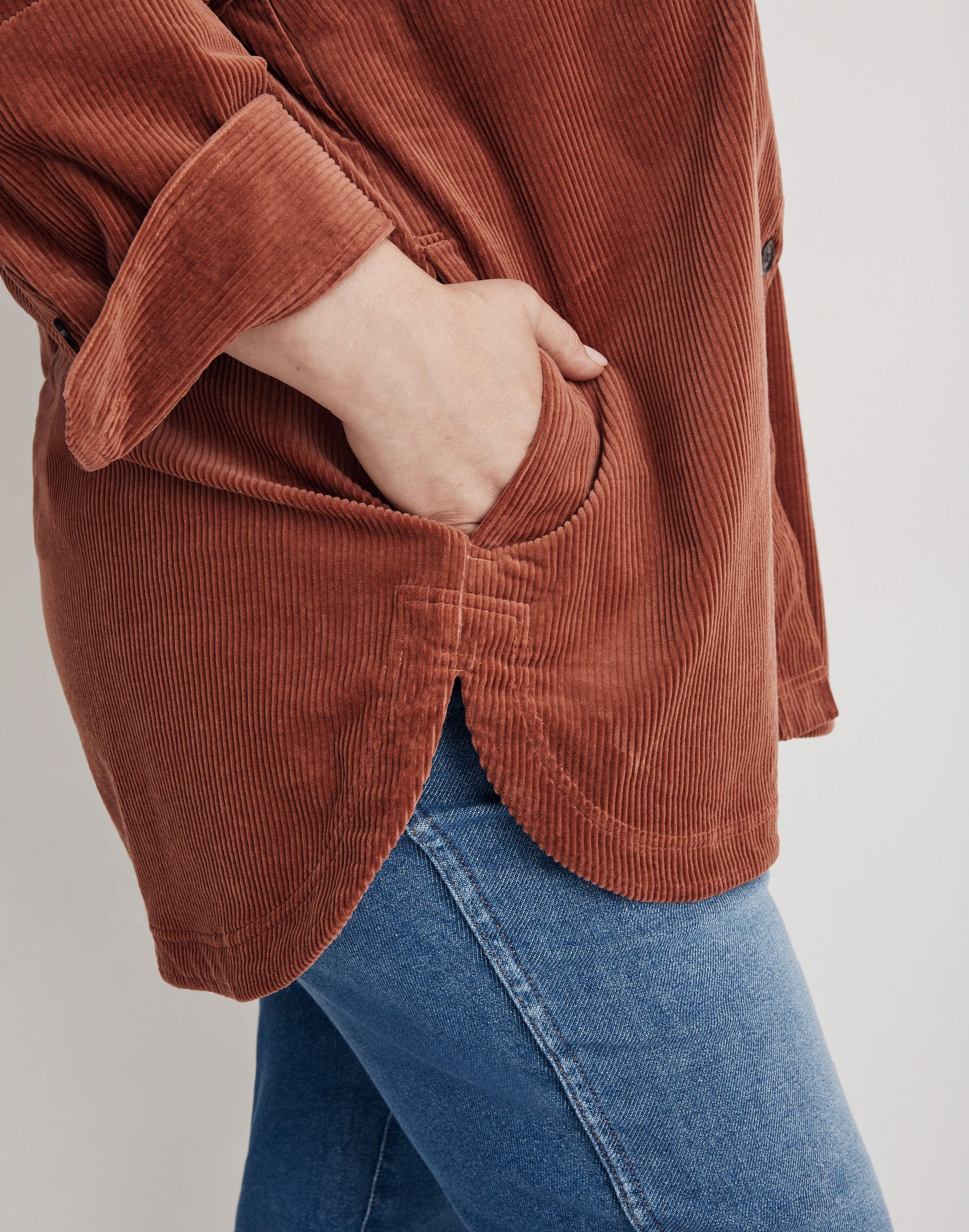 Plus Corduroy Kentwood Oversized Shirt-Jacket