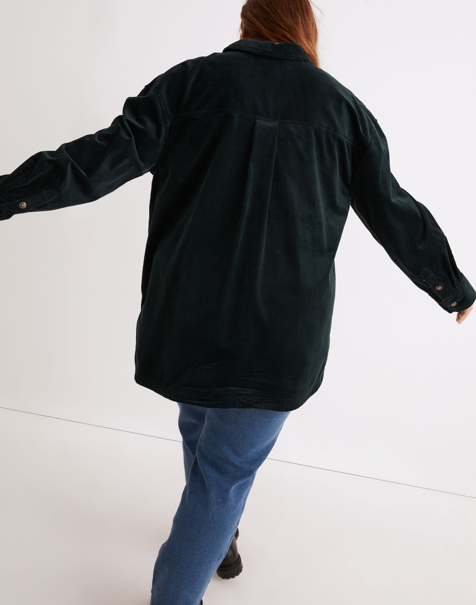 Plus Corduroy Kentwood Oversized Shirt-Jacket