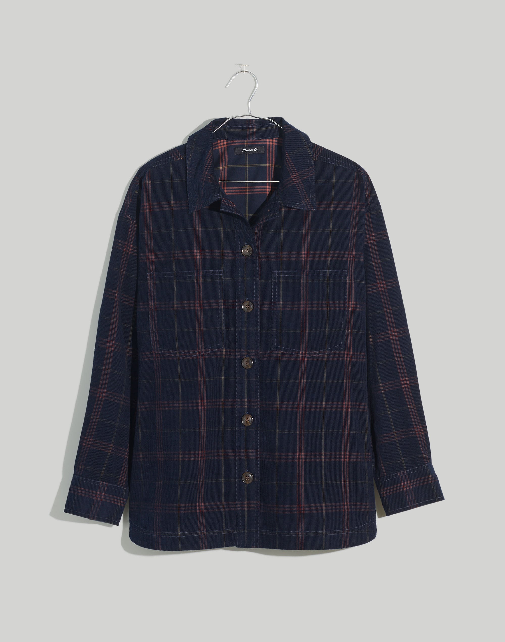 Plaid Corduroy Kentwood Oversized Shirt-Jacket in Plaid