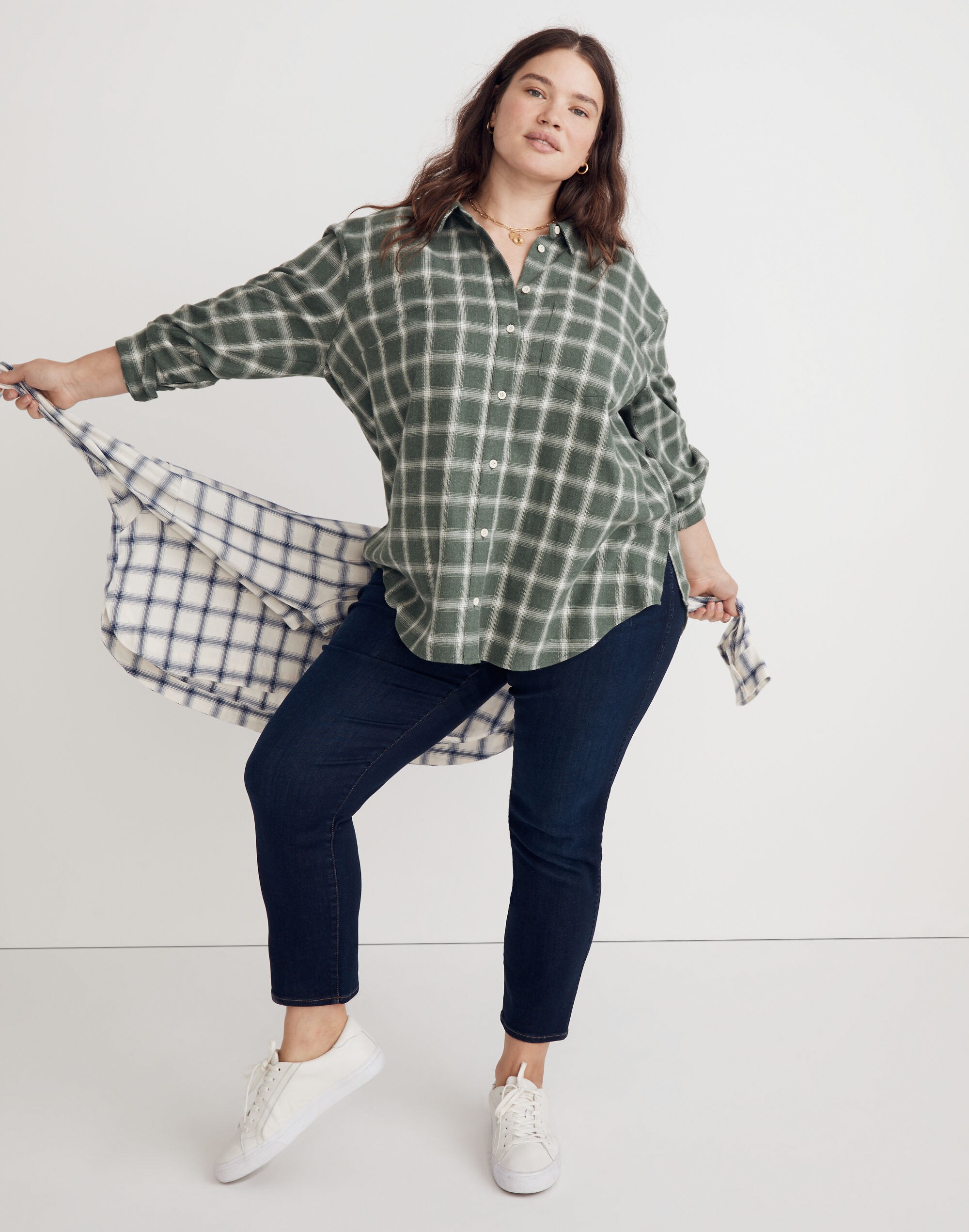 Plus Oversized Ex-Boyfriend Shirt in Delford Plaid