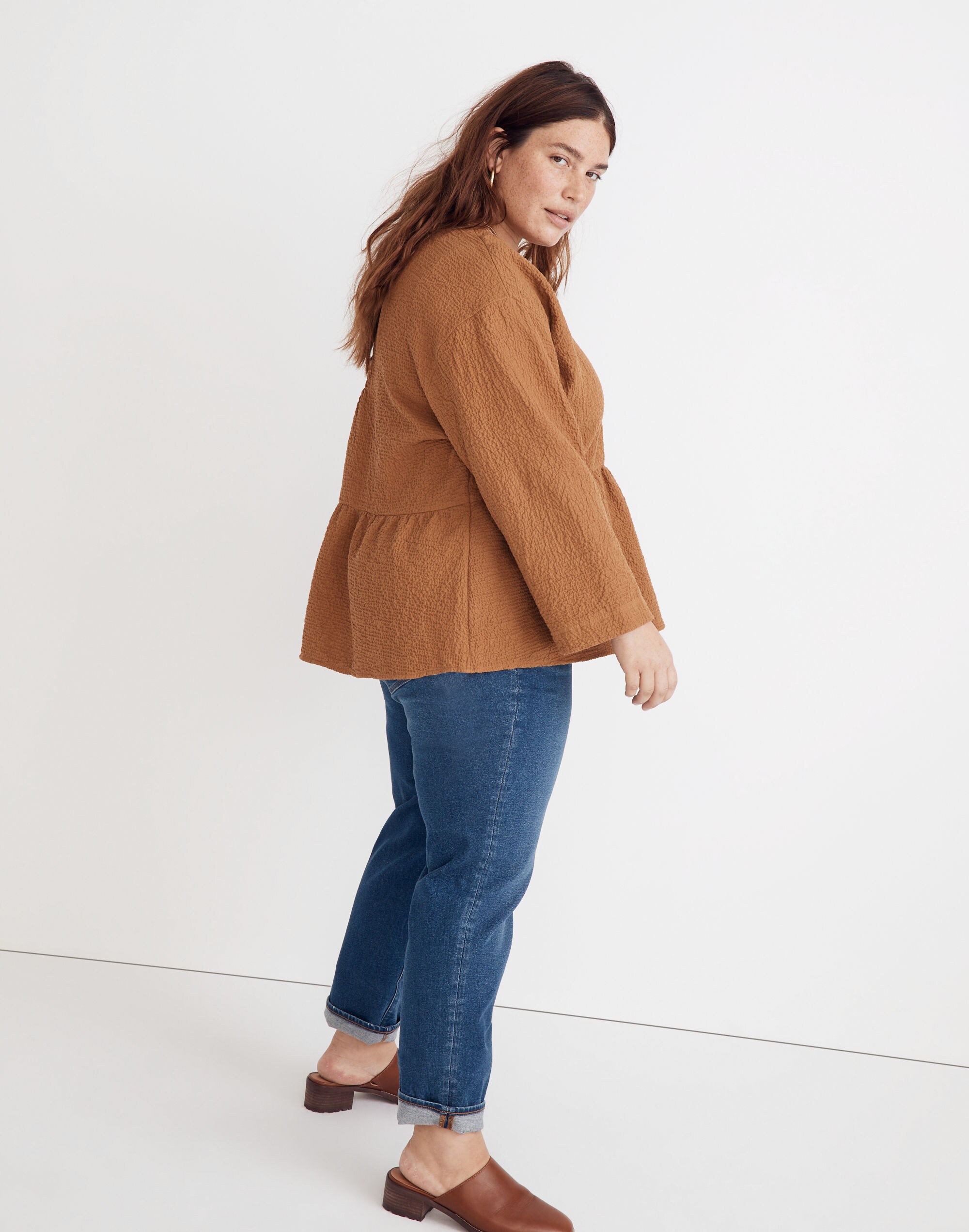 Plus Peplum Open-Back Top