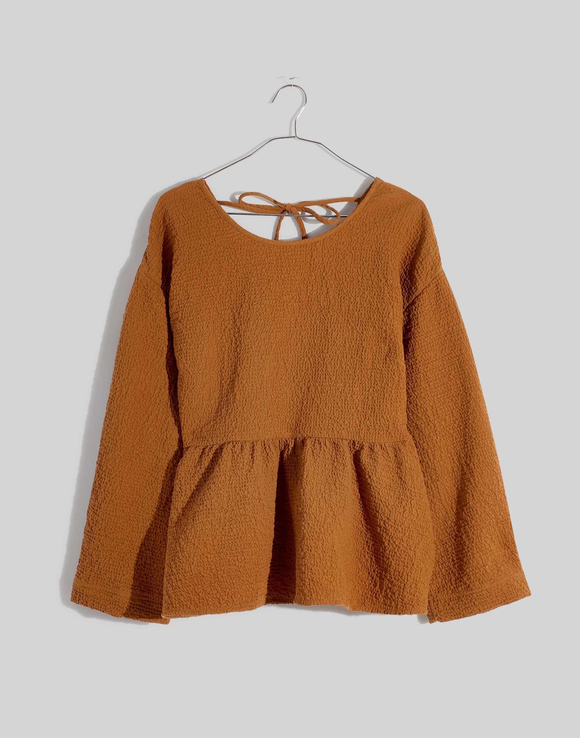 Plus Peplum Open-Back Top