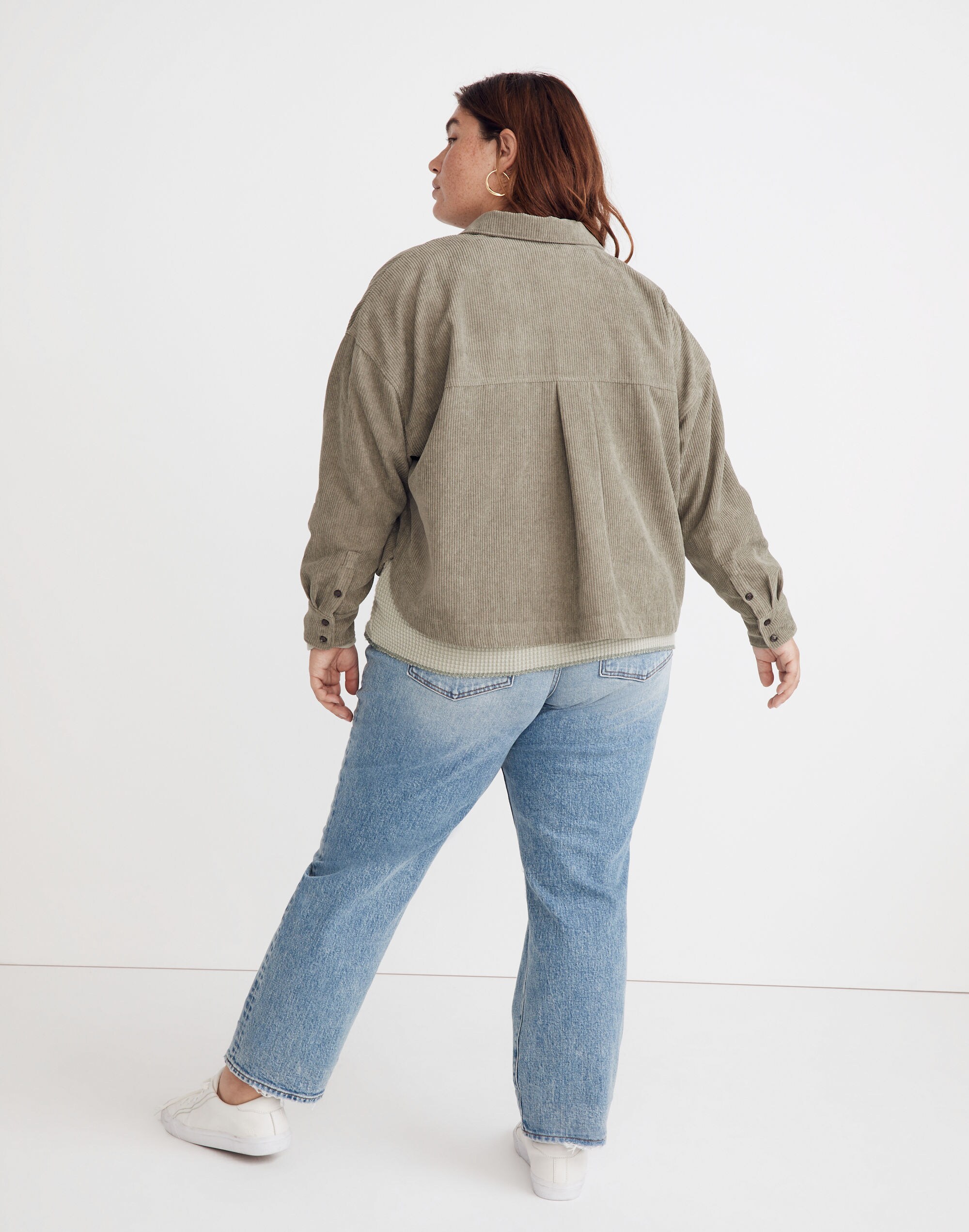 Plus Corduroy Hartfield Crop Shirt