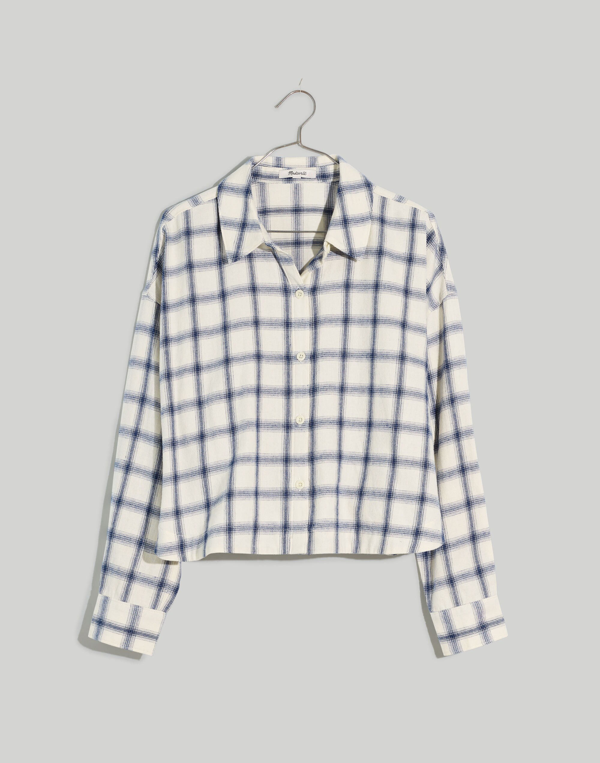 Plus Flannel Hartfield Crop Shirt in Windowpane