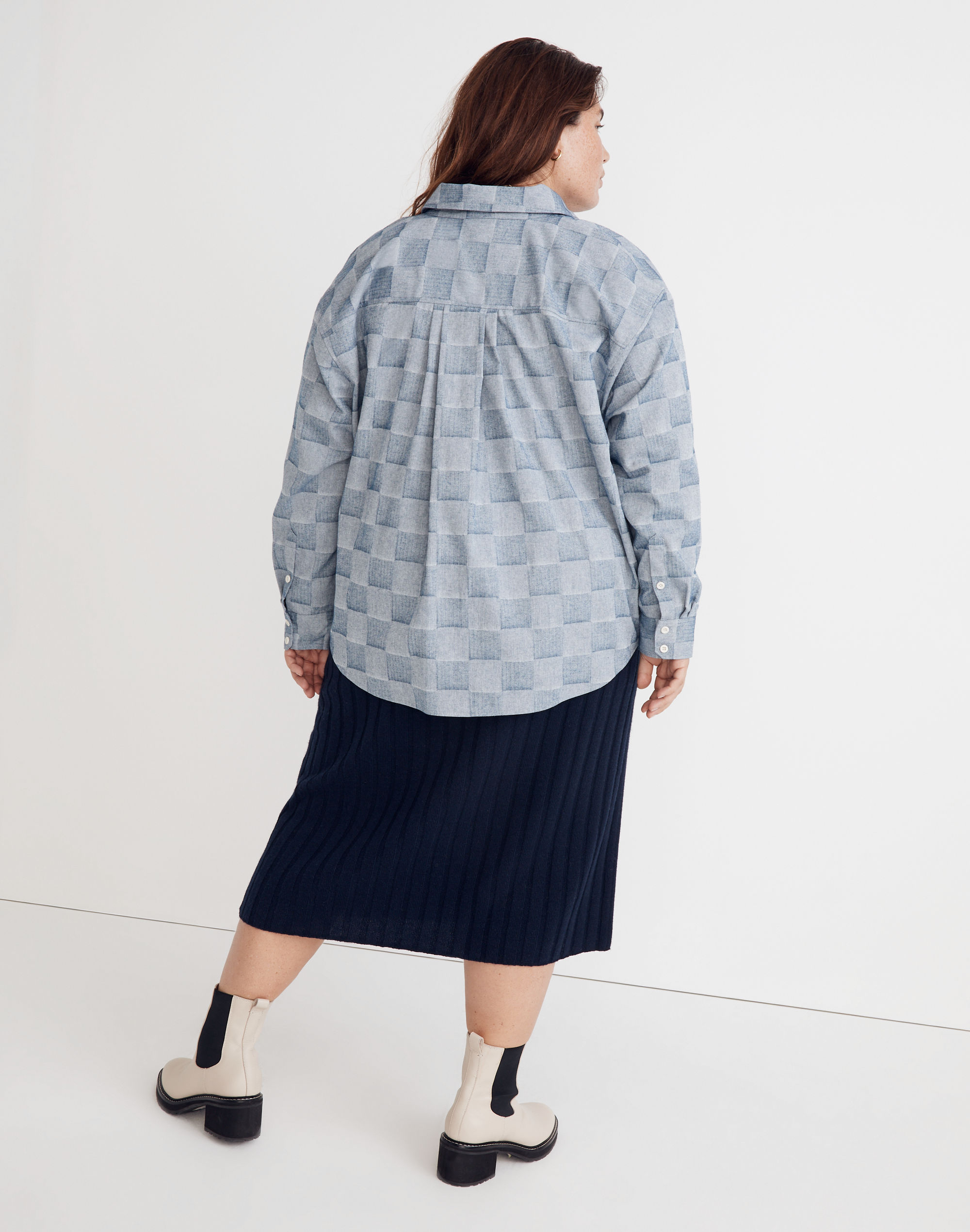 Plus Flannel Kempton Button-Up Shirt in Check
