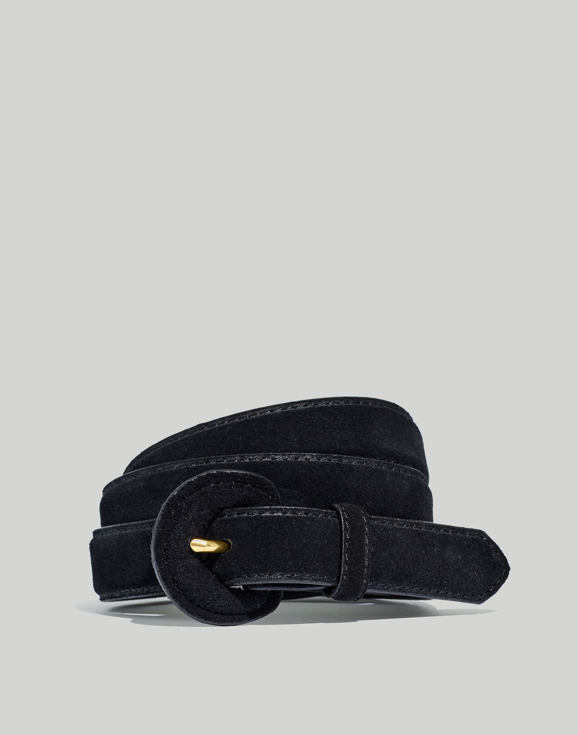 chunky buckle suede belt