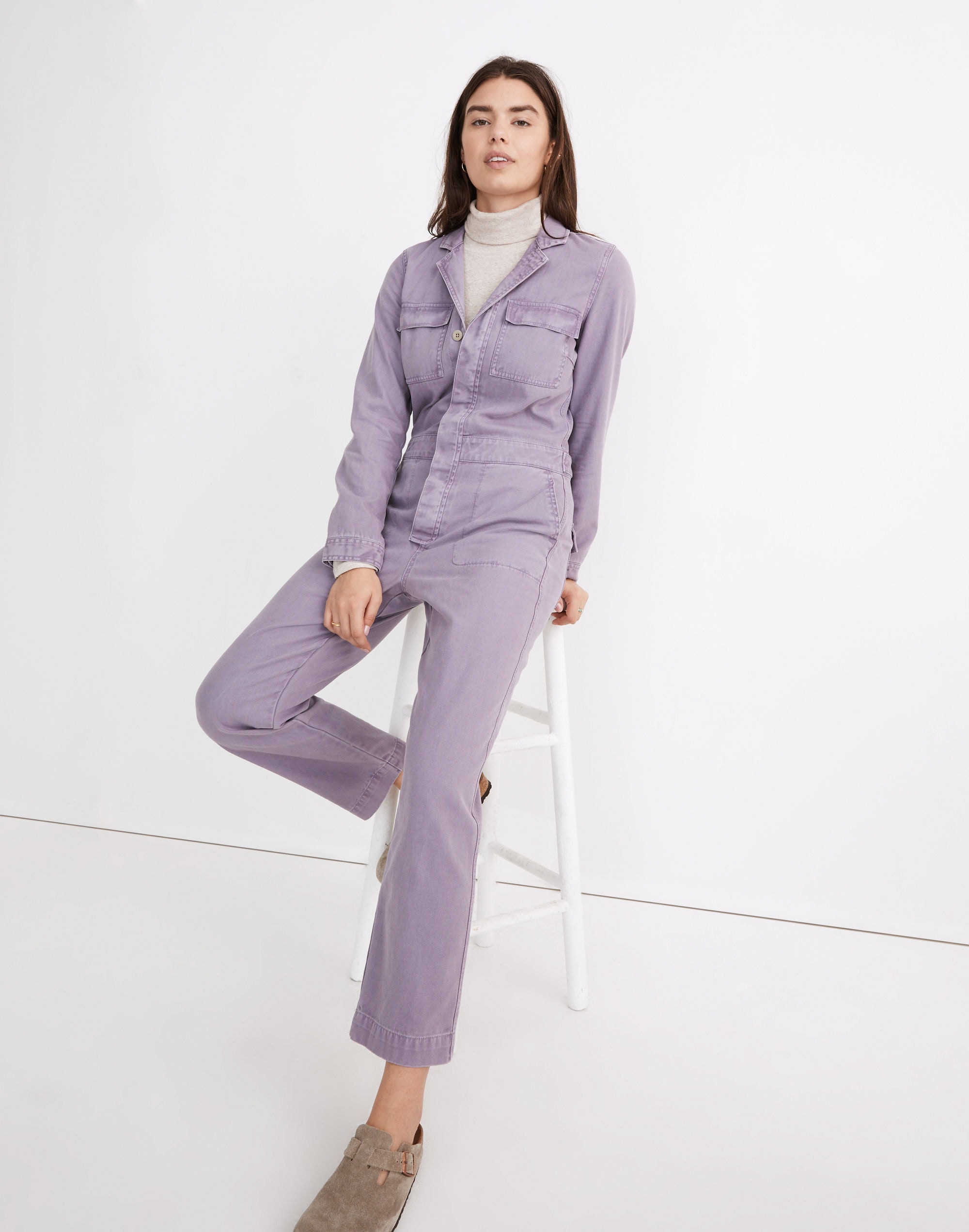 Curvy Garment-Dyed Signature Coverall Jumpsuit